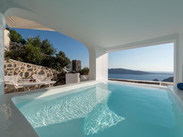 Charaktervolle Villa Mit Tauchbecken Und Fantastischer Aussicht - Oia