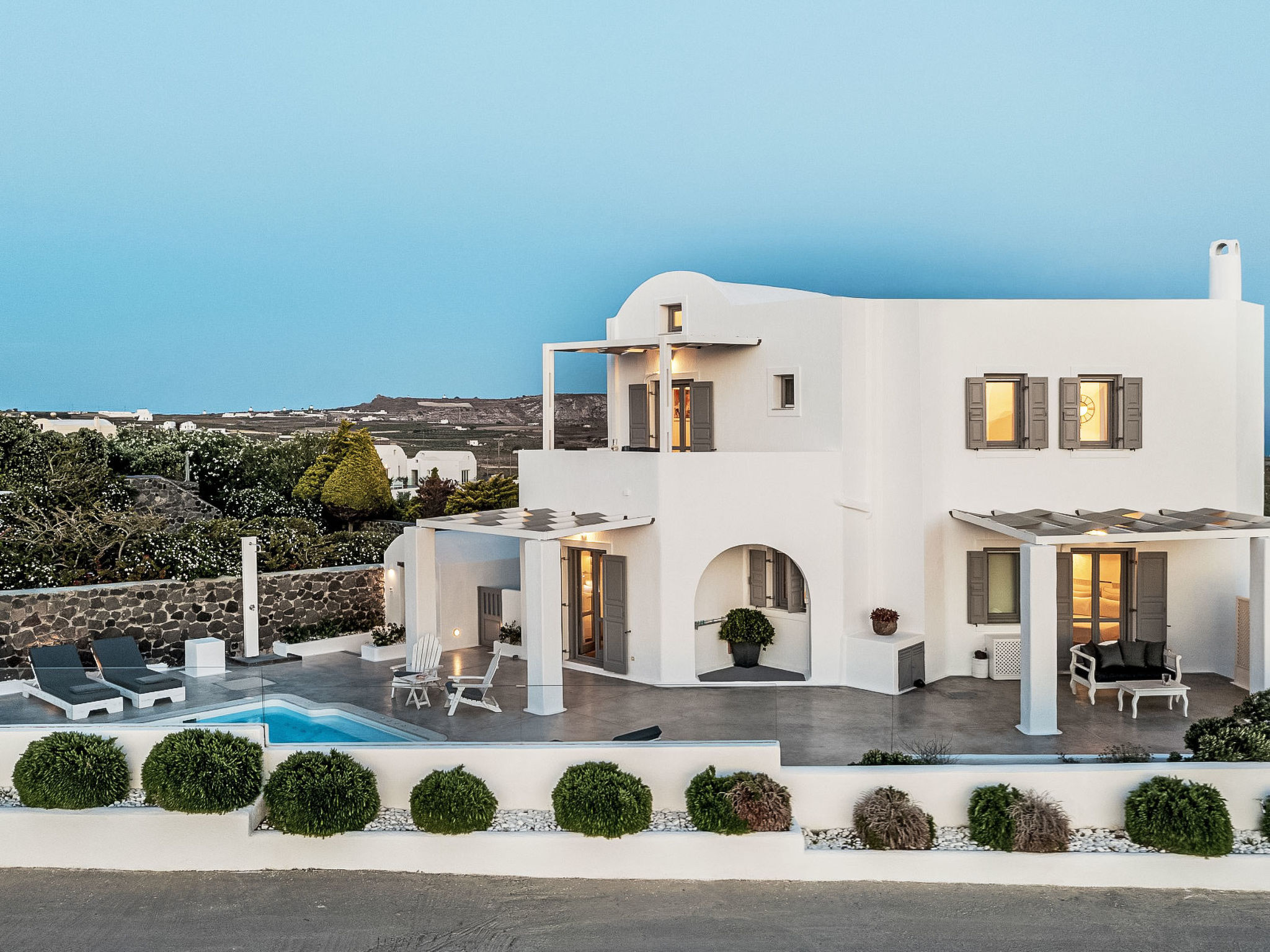 Hemera Ferienhaus Villa auf Santorin - Buiten