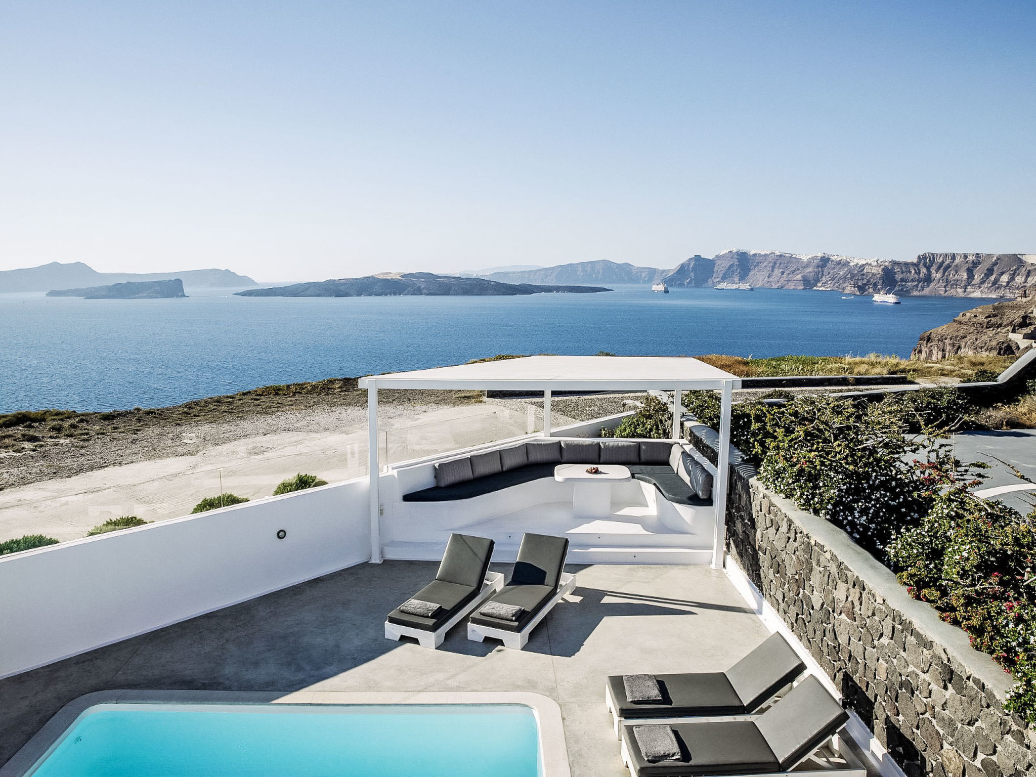 Hemera Ferienhaus Villa auf Santorin - Buiten