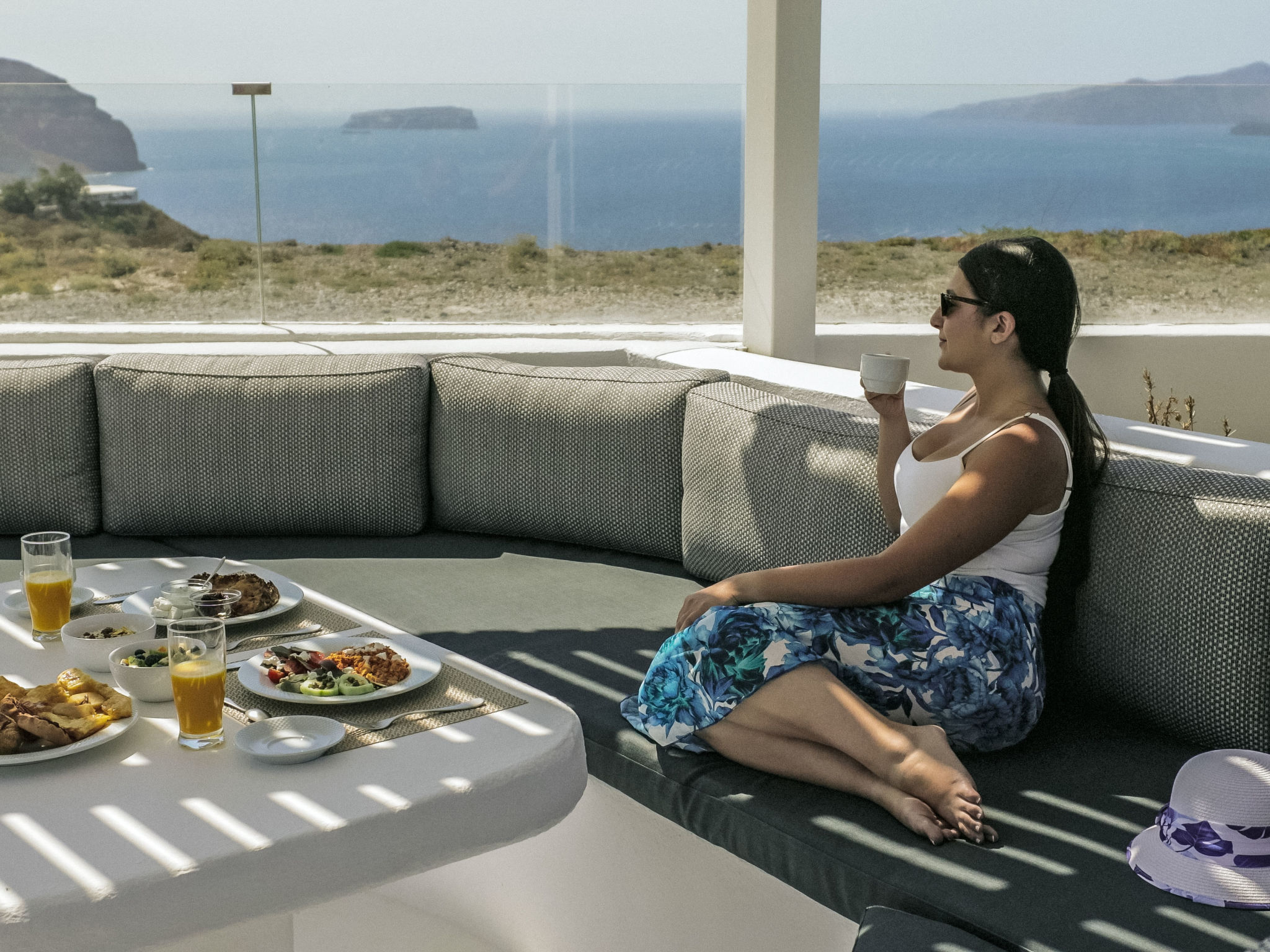 Hemera Ferienhaus Villa auf Santorin - Buiten