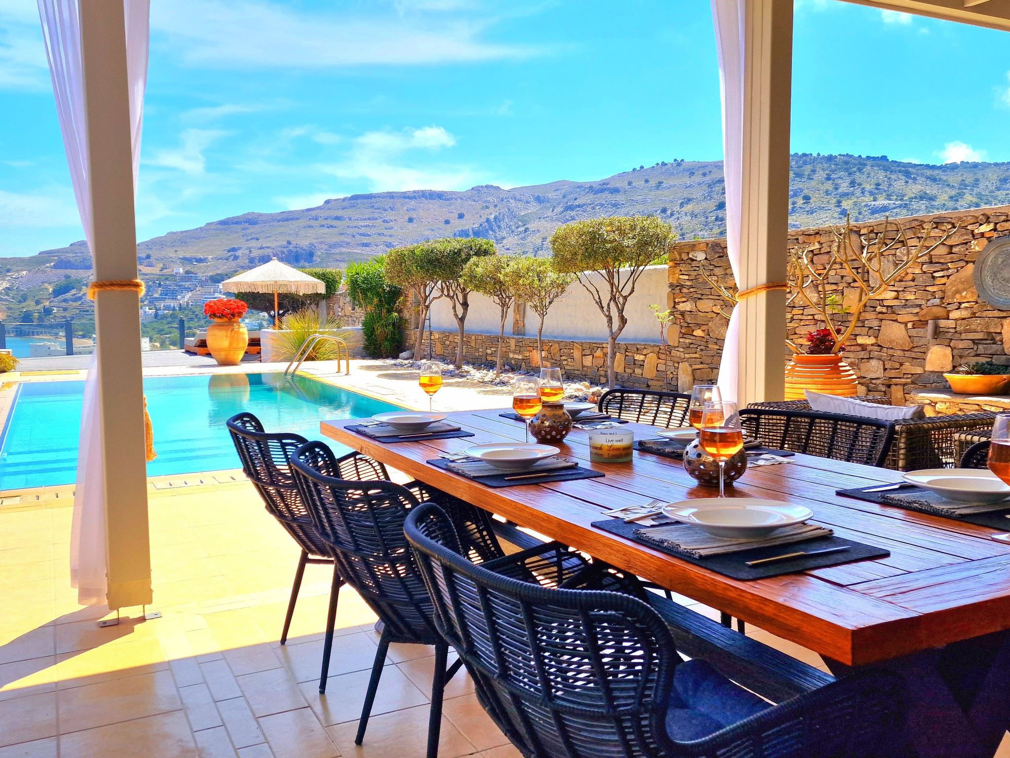 Charmantes Ferienhaus in Lindos mit Privatem Pool und Meerblick-Dehors