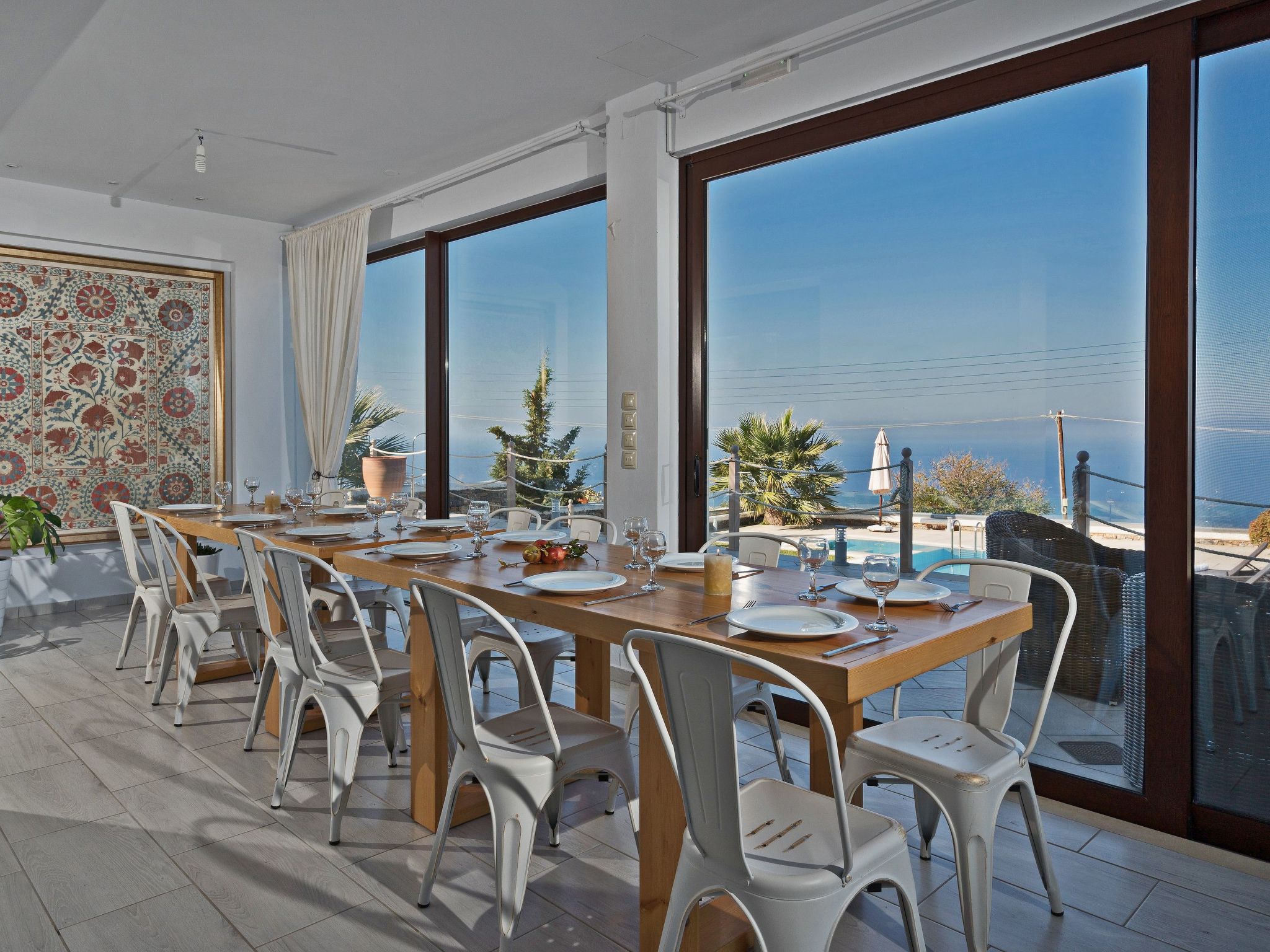 Hochzeit Villa Anemomylos Beheizter Pool Jacuzzi-Dehors