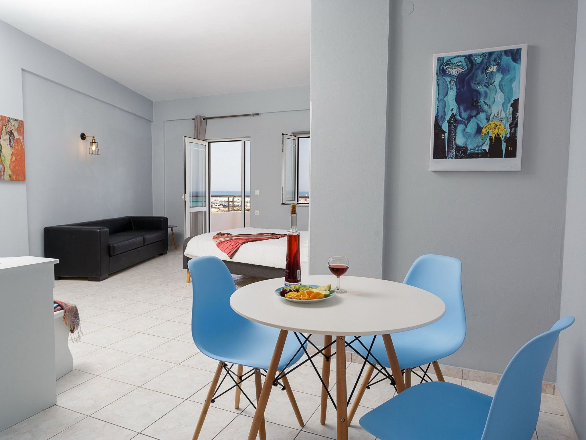 Wohnung in Kato Gouves mit Parkplatz, Blick auf den Sonnenuntergang-Binnen