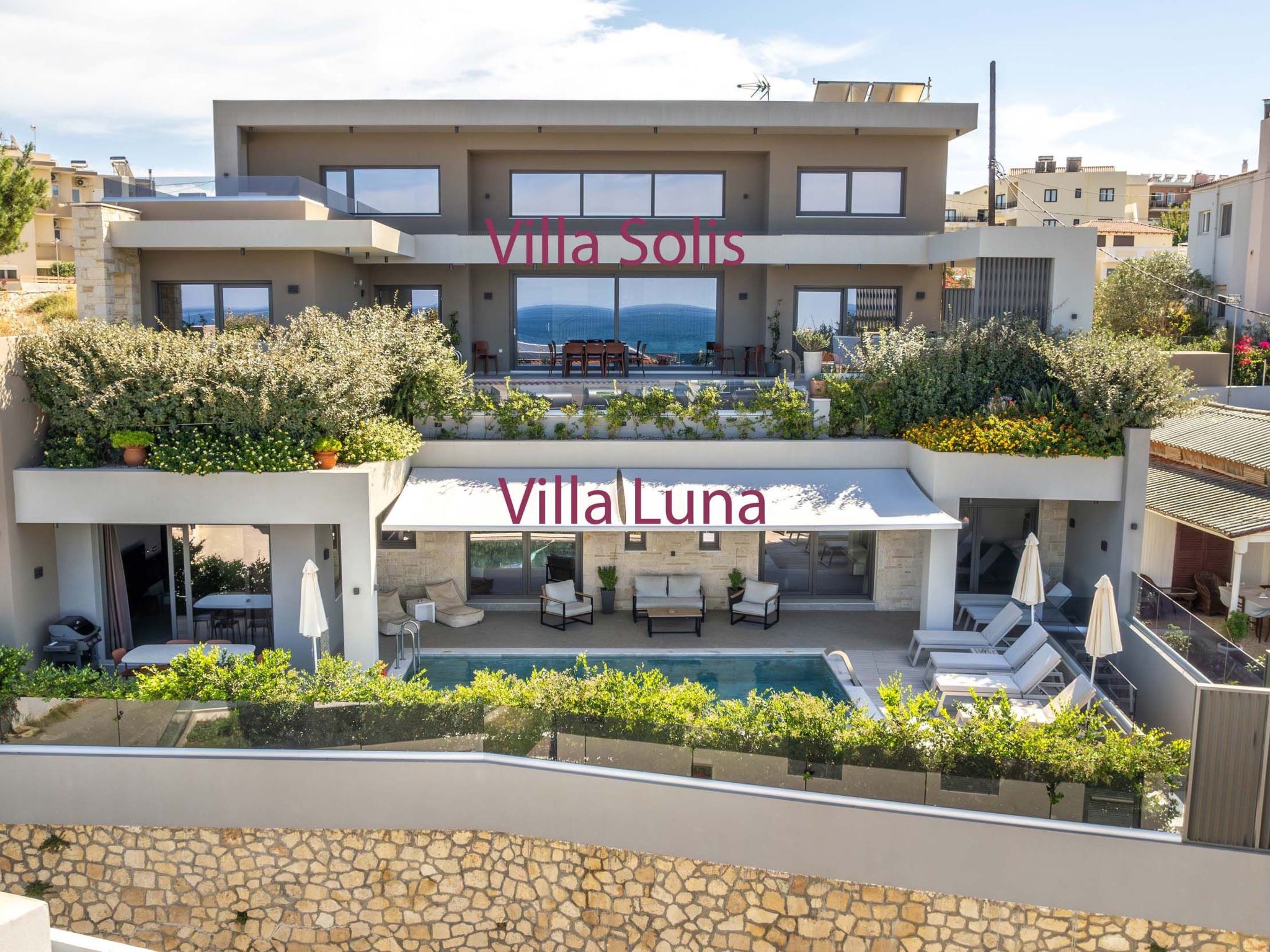 Villa Solis -100m zum Meer und ''Free'' Beheizter Pool-Binnen
