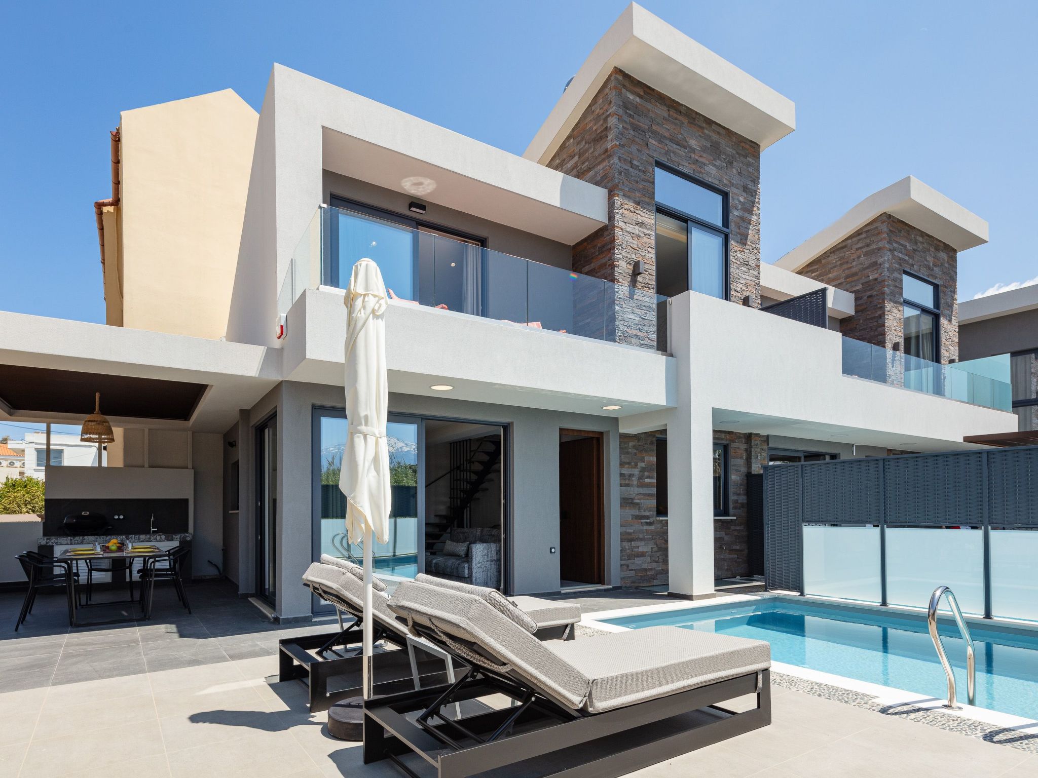 VillAgioi I - Privater Pool und 450m zum Sandstrand-Dedans