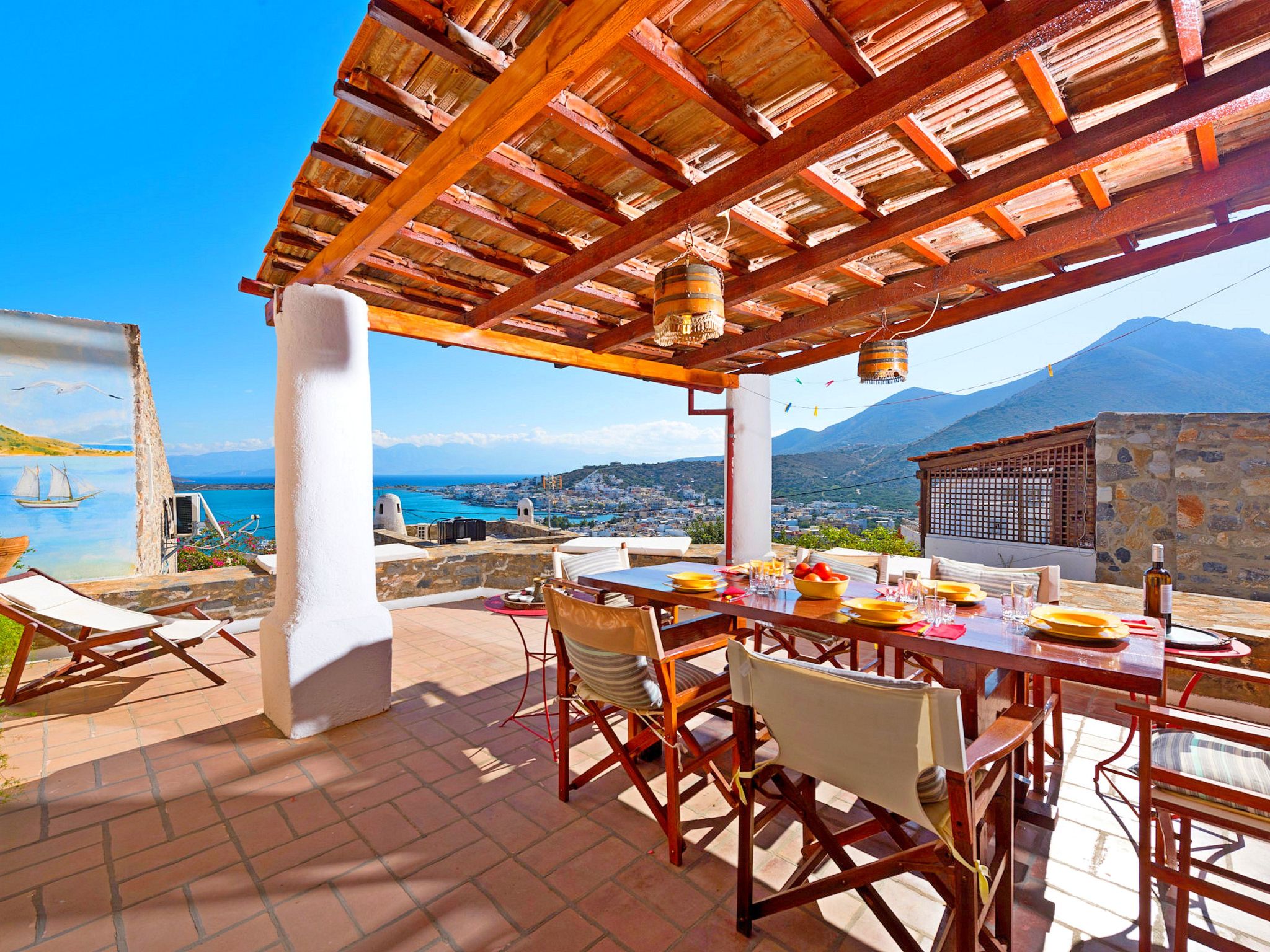 Authentisches Kreta Elounda Haus mit Meerblick Margarita-Binnen