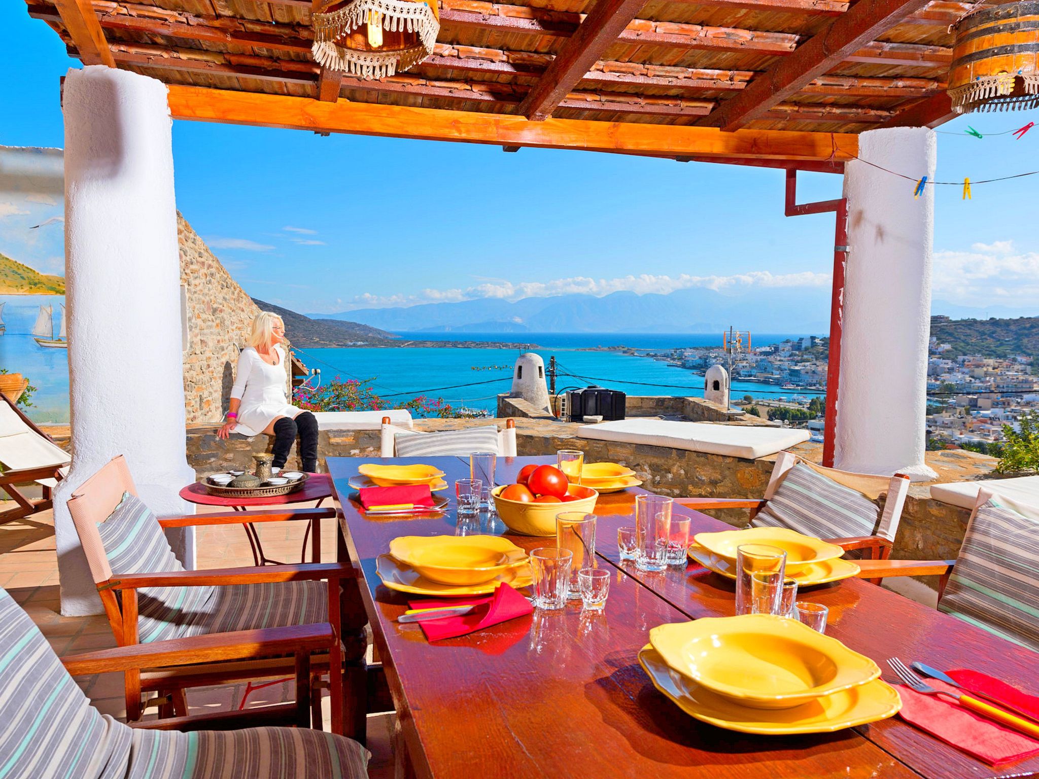 Authentisches Kreta Elounda Haus mit Meerblick Margarita-Binnen