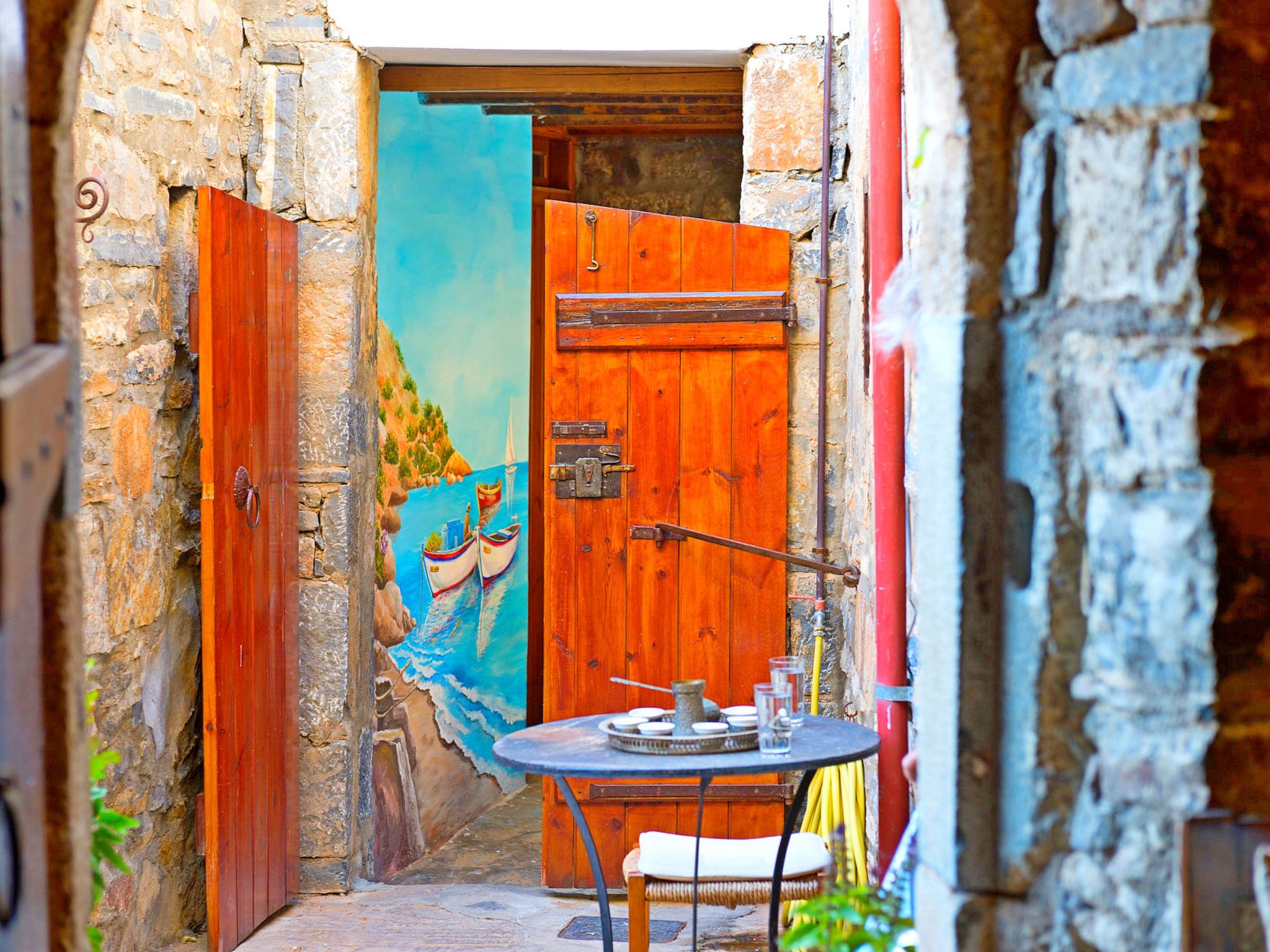 Authentisches Kreta Elounda Haus mit Meerblick Margarita-Binnen