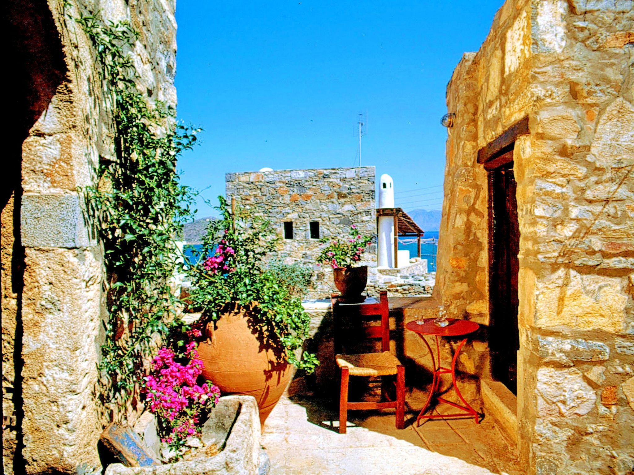 Authentisches Kreta Elounda Haus mit Meerblick Margarita-Binnen