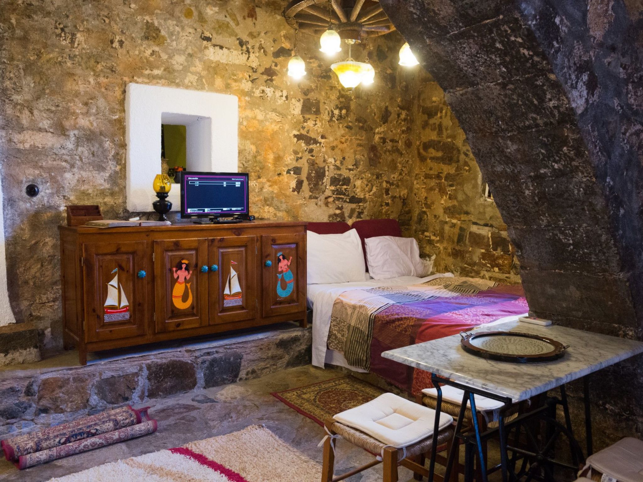 Authentisches Kreta Elounda Haus mit Meerblick Margarita-Binnen