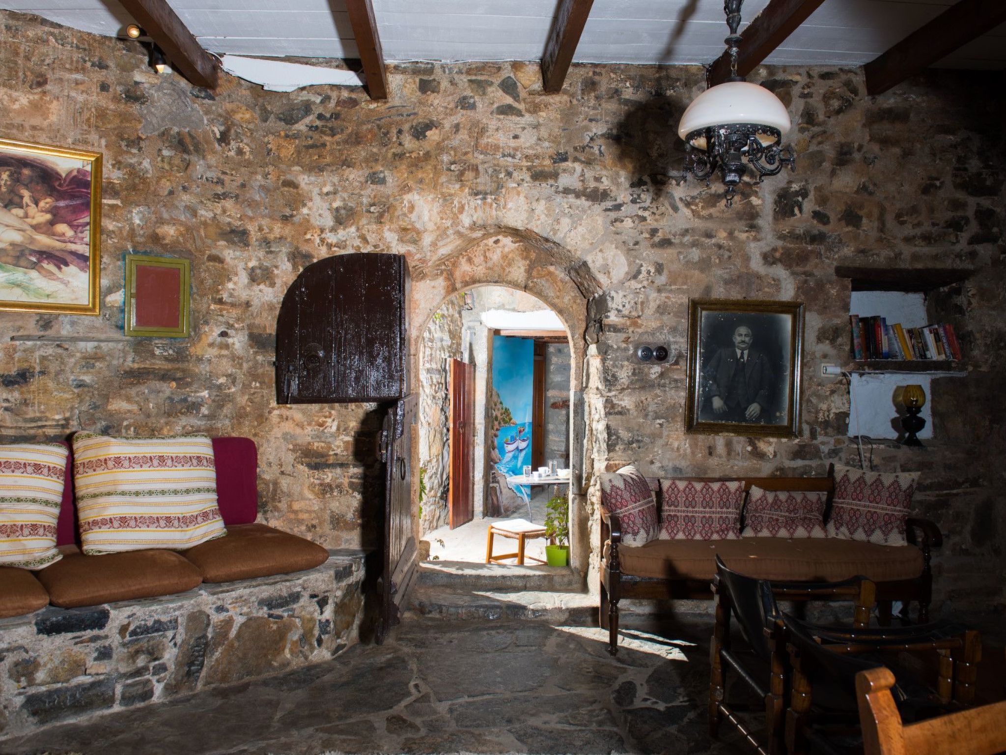 Authentisches Kreta Elounda Haus mit Meerblick Margarita-Binnen