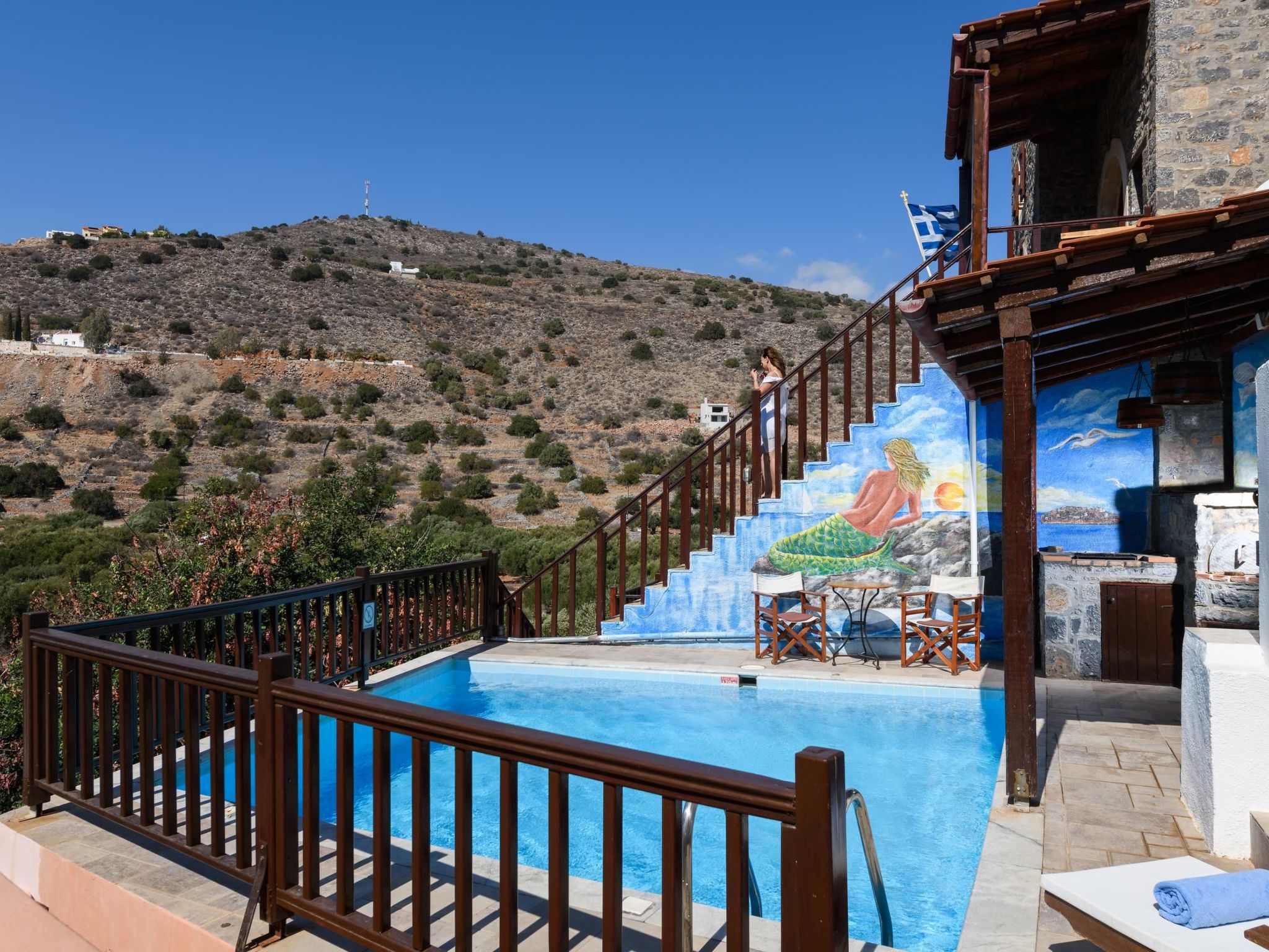 Kretisches Steinhaus mit Gemeinschaftspool-Binnen