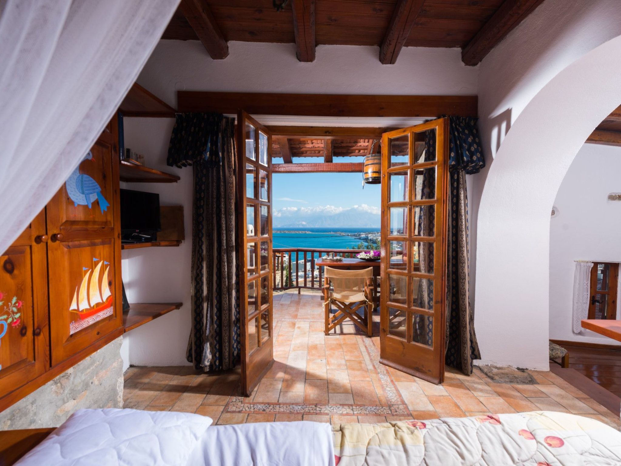 Leonidas Traditionelles kretisches Haus mit Meerblick-Binnen