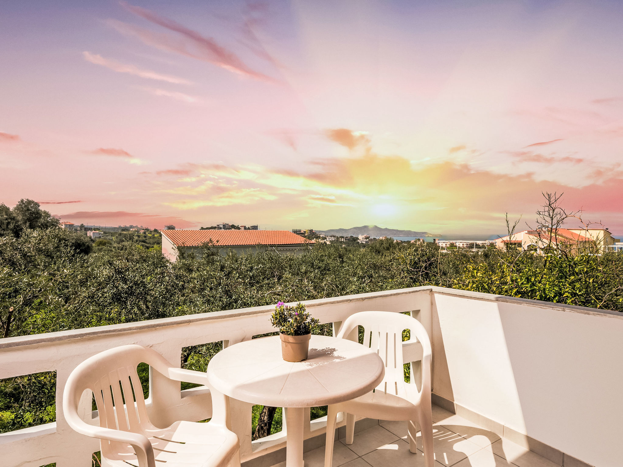Apartment 7 with seaview and beautiful sunset - Buiten