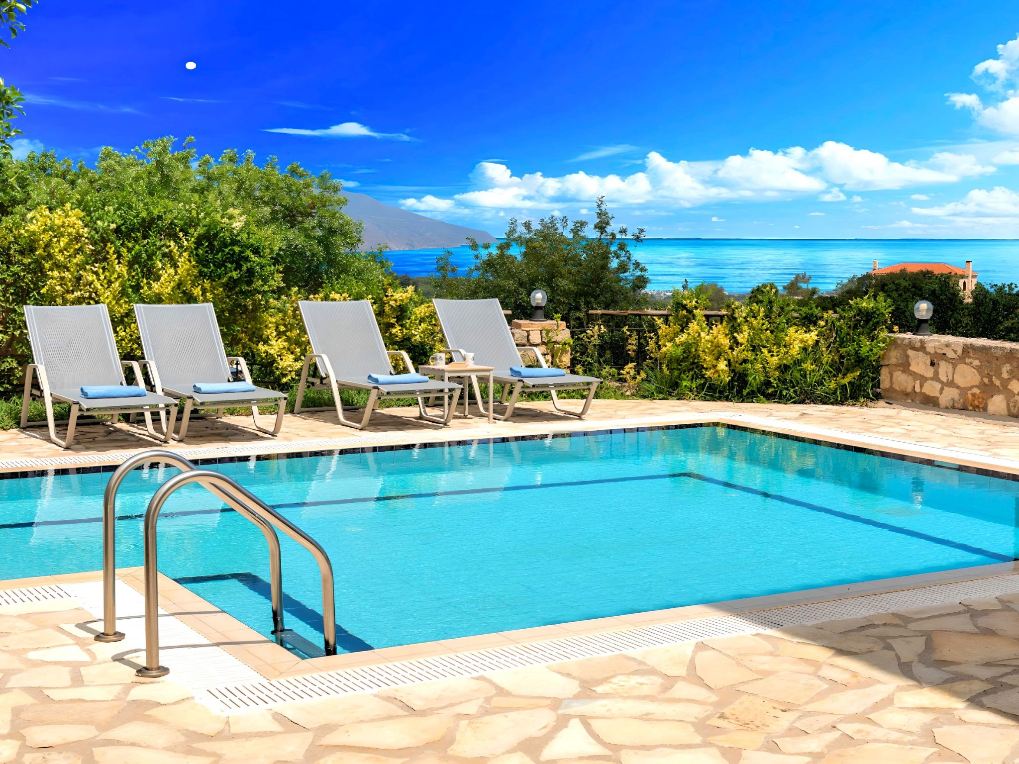 Nettes Ferienhaus in Georgioupoli mit Garten, Grill und Terrasse und Panoramabl