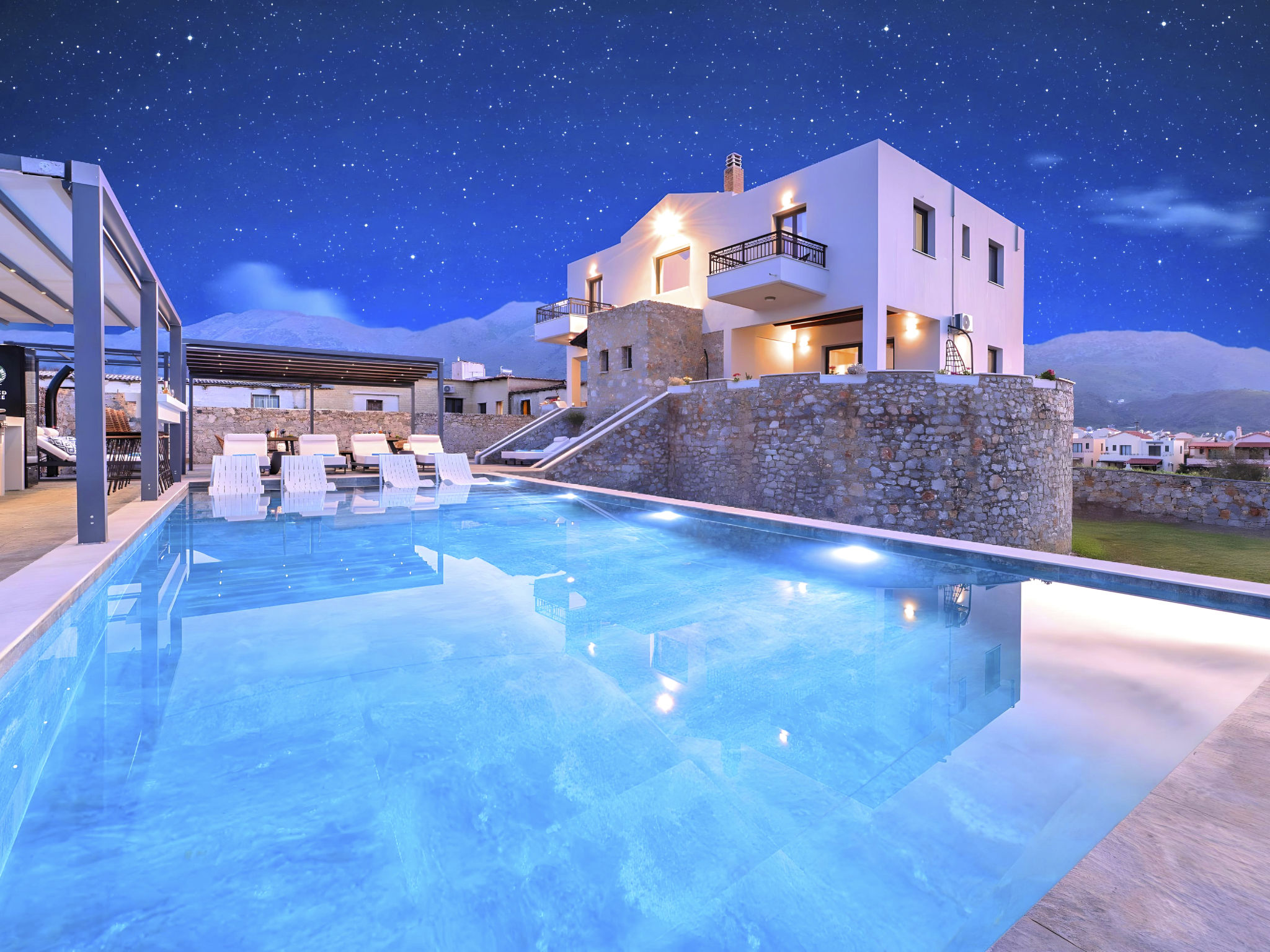 Welcome to the enchanting Grey Grand Villa, perfectly nestled above the captivating Georgioupolis beach in Crete, where breathtaking sea views await to mesmerize you. This exquisite retreat is tailor-..