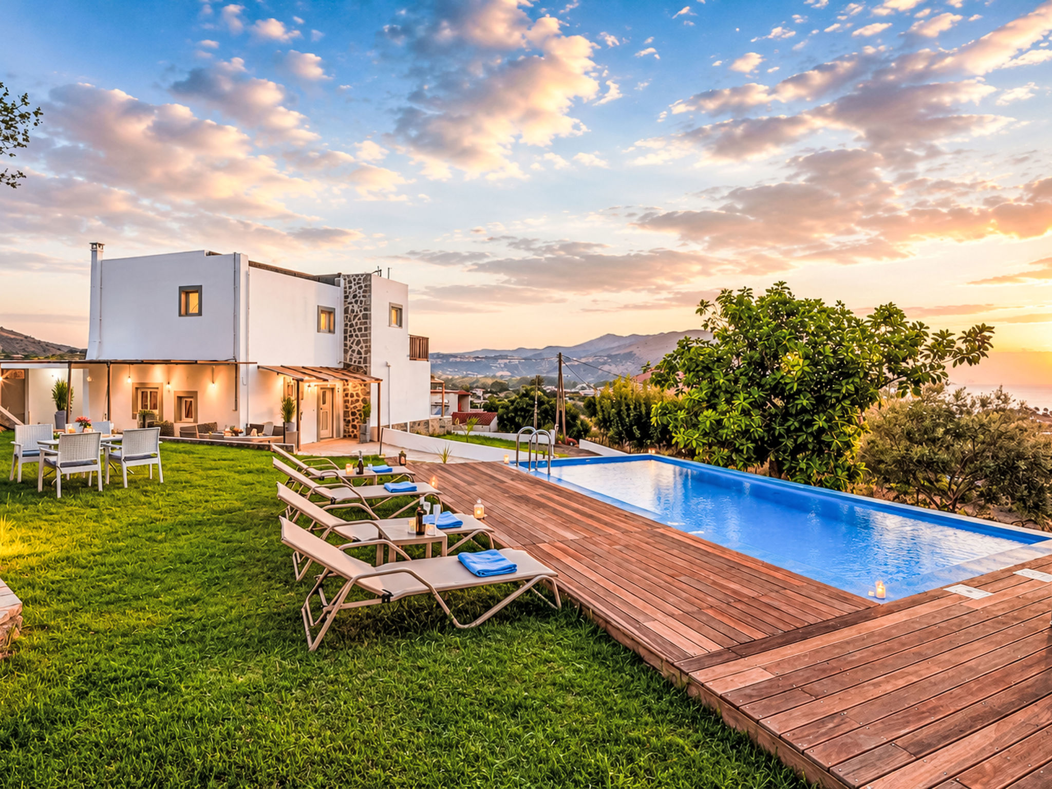 Georgioupolis Blaue Villa Privater Pool - Outside