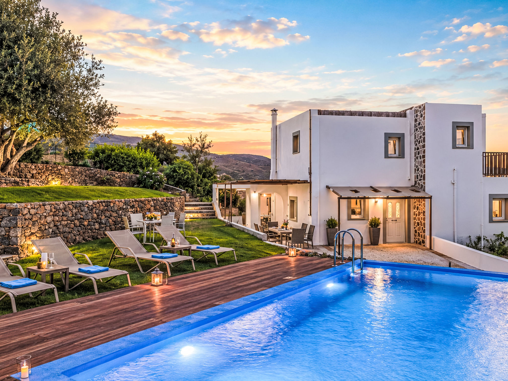 Georgioupolis Blaue Villa Privater Pool - Outside