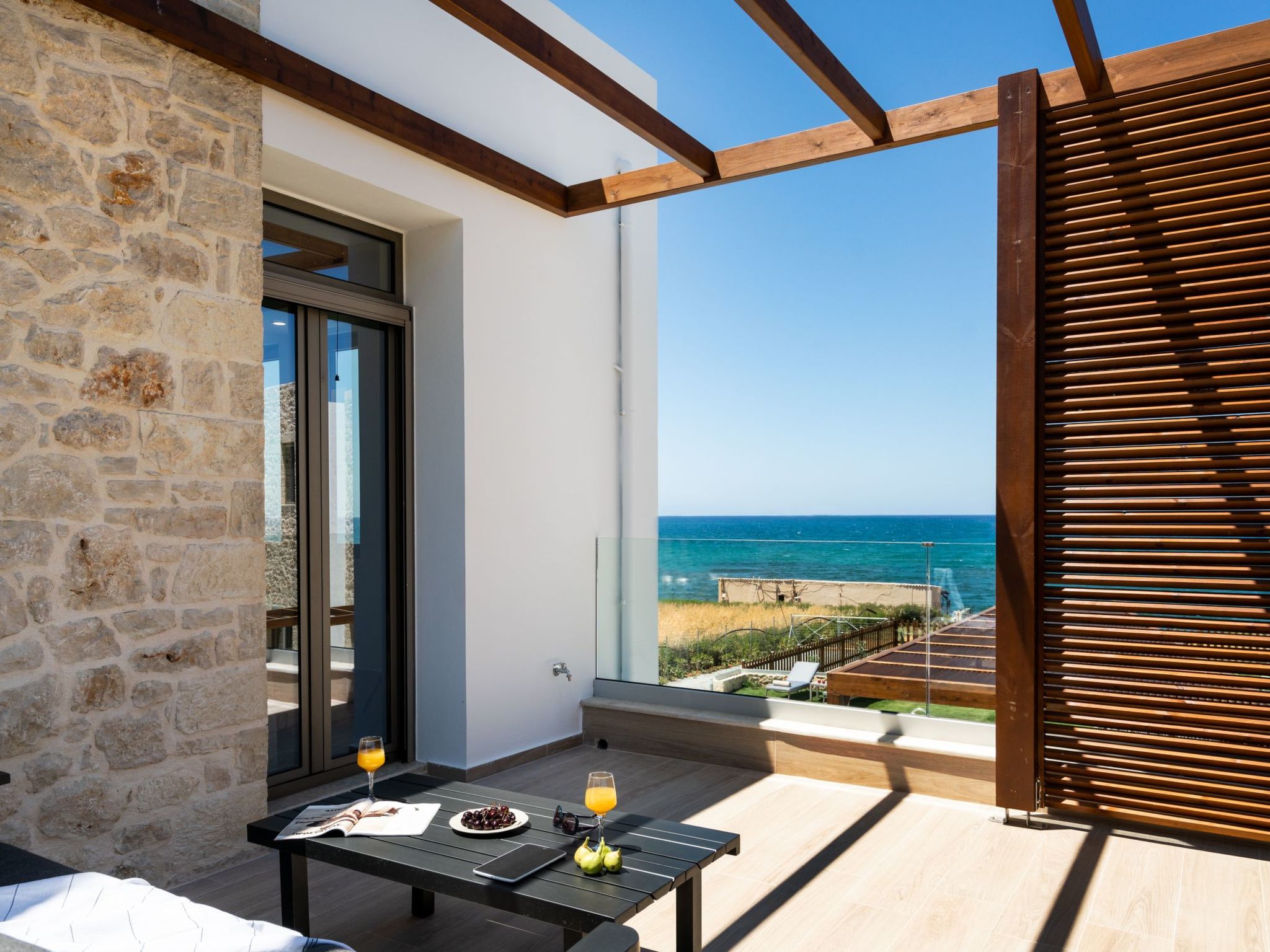 Villa am Strand in Rethymno mit privatem Pool-Outside