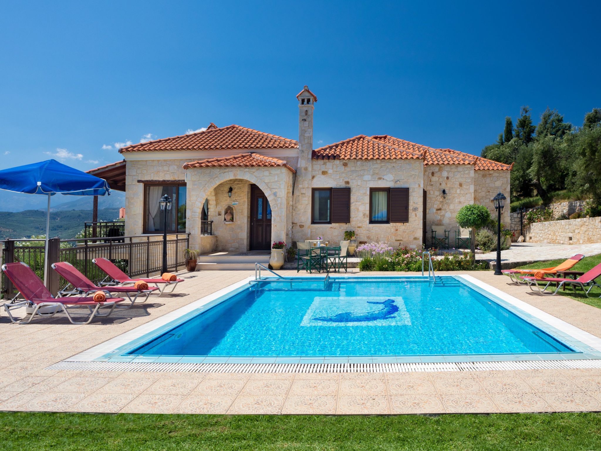 Vakantiehuis met privé zwembad in Vlacheronitissa (Griekenland) voor 8 personen