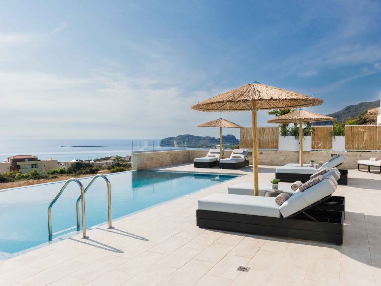 Actea Seaview Villa I met verwarmd privézwembad, 800m van zee in Kissamos in Kissamos Kriti