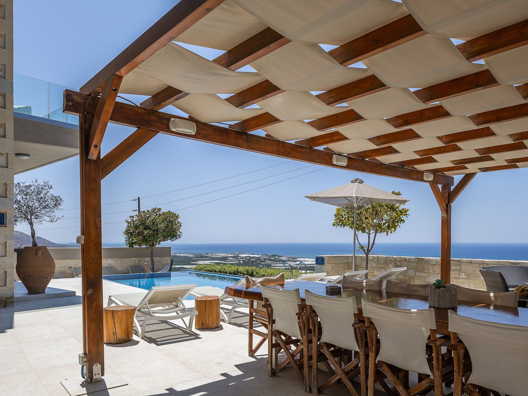 Villa Elpida I Meerblick, ''beheizter'' Pool-Binnen