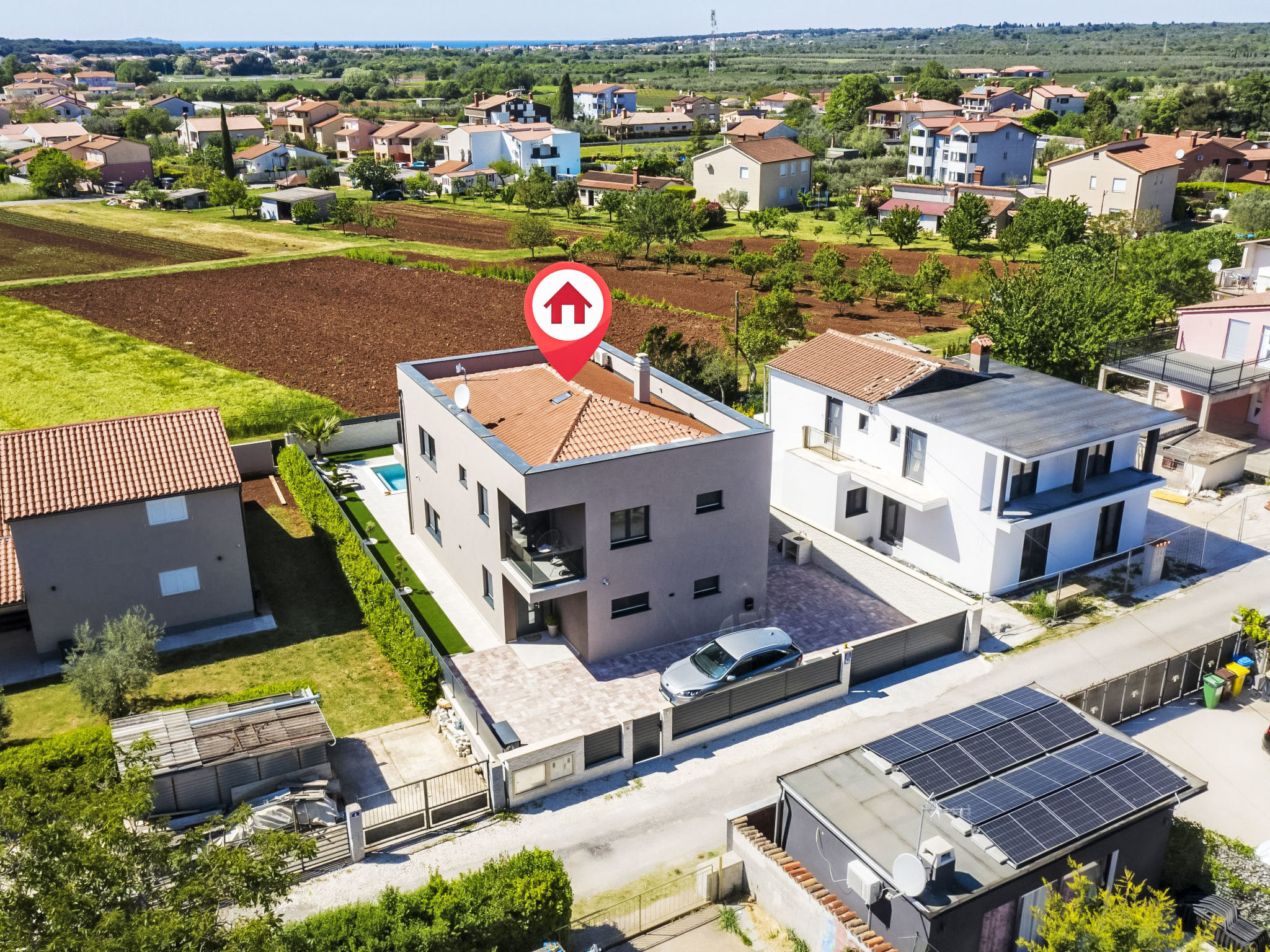 Villa del Sol bei Fažana mit privatem Pool - Dehors