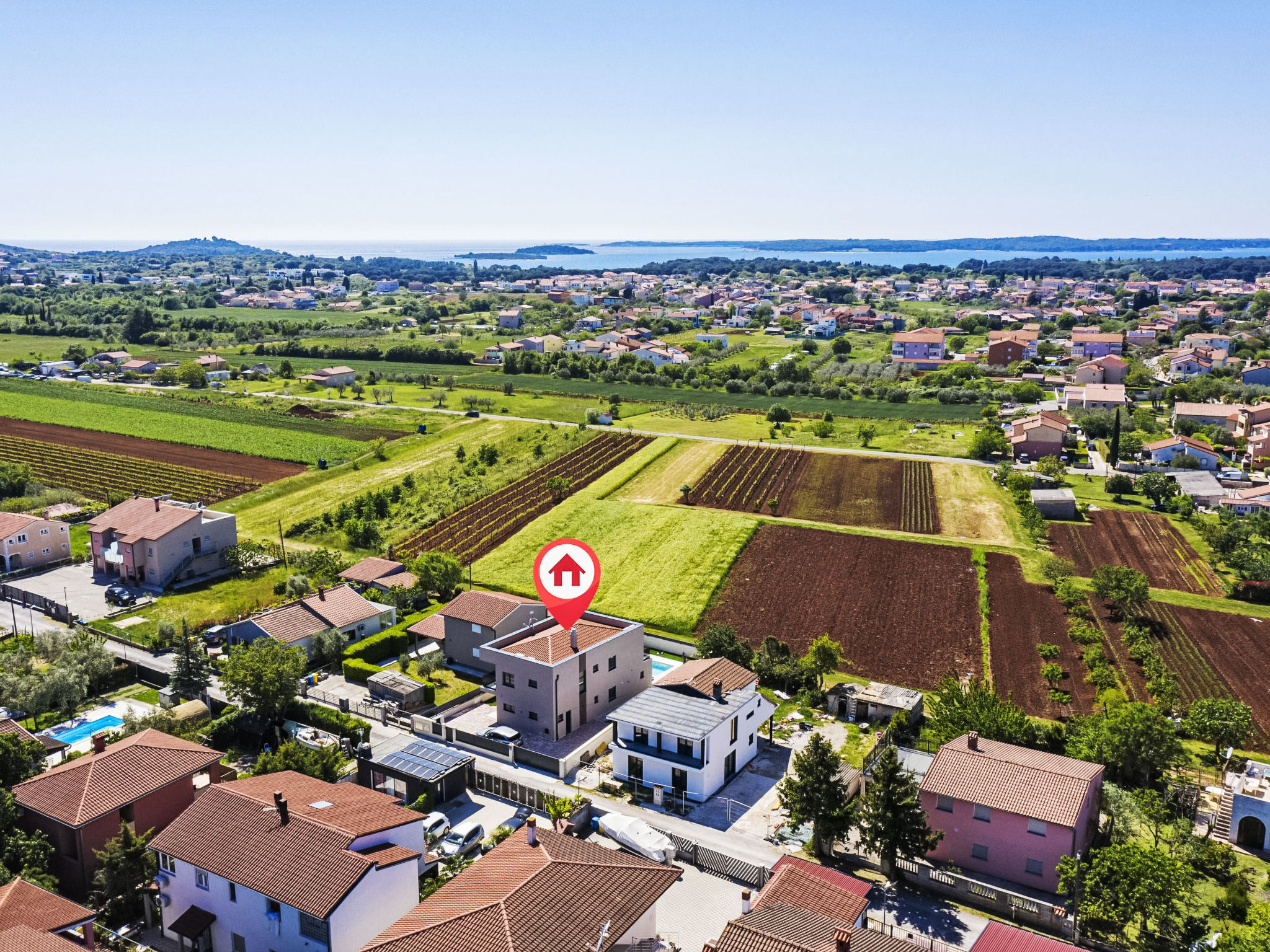 Villa del Sol bei Fažana mit privatem Pool - Dehors