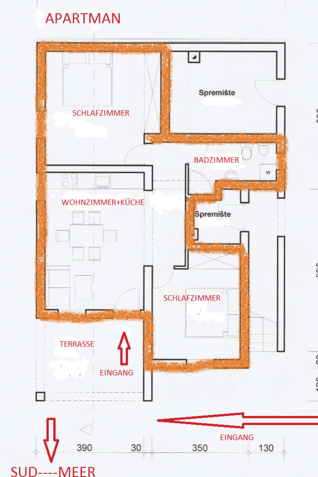 Wohnung mit Terrasse-Binnen