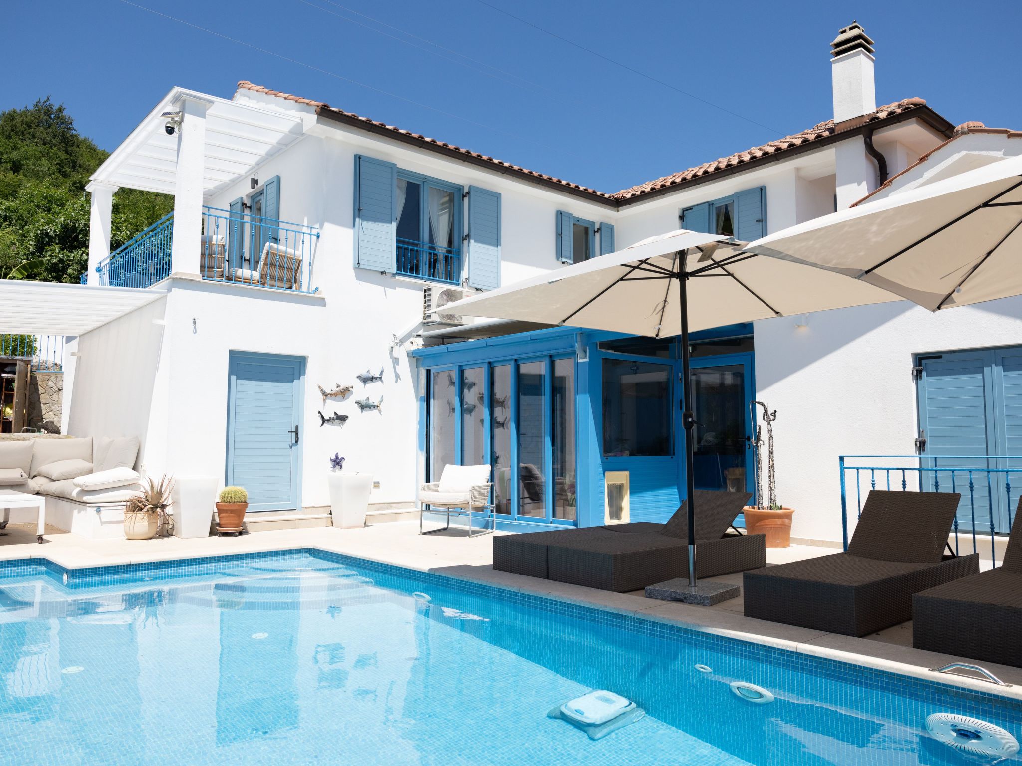 Vakantiehuis met privé zwembad in Opatija/Rukavac (Kroatië) voor 9 personen