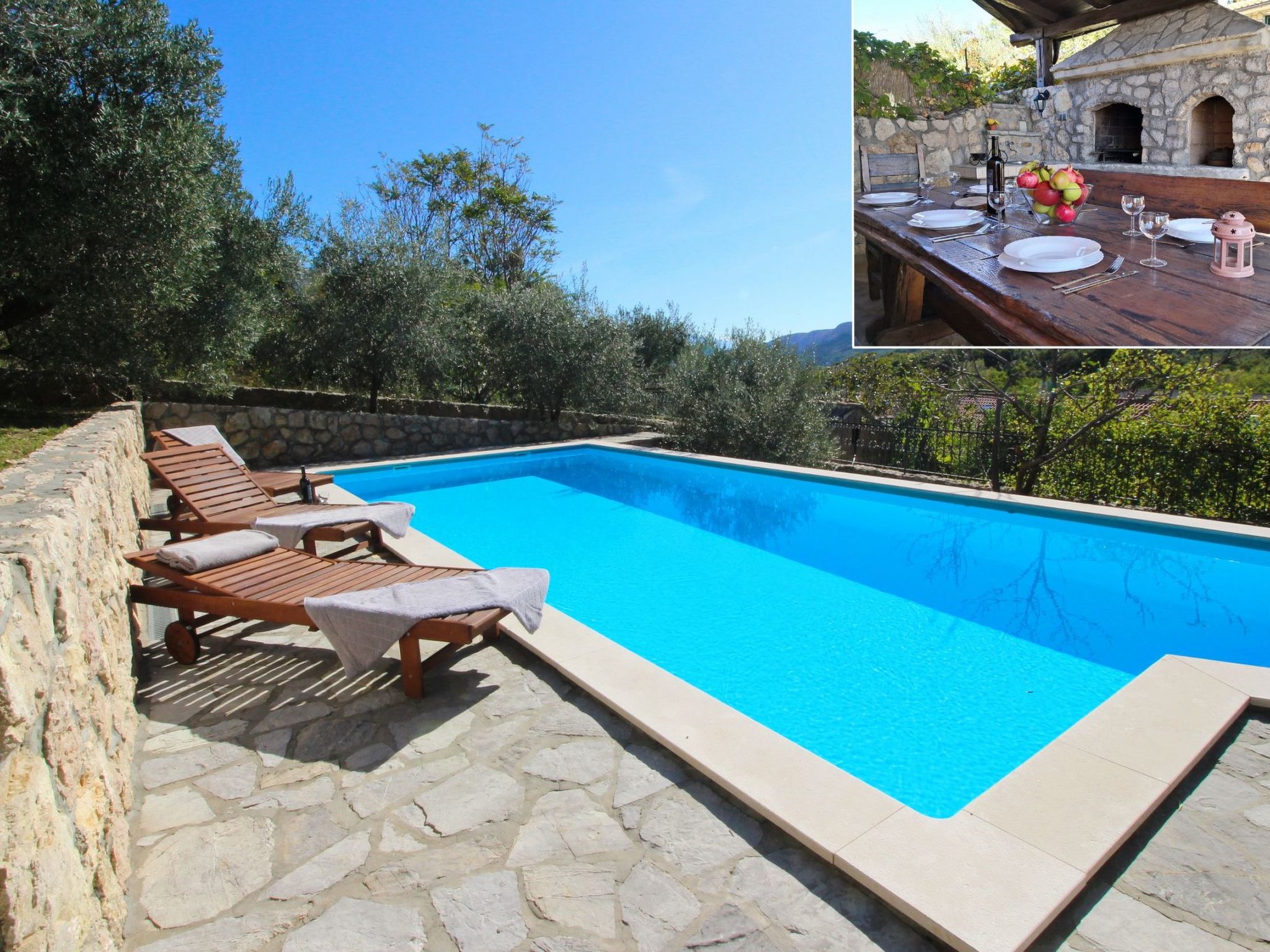 Vakantiehuis met privé zwembad in Draga Bascanska (Kroatië) voor 9 personen