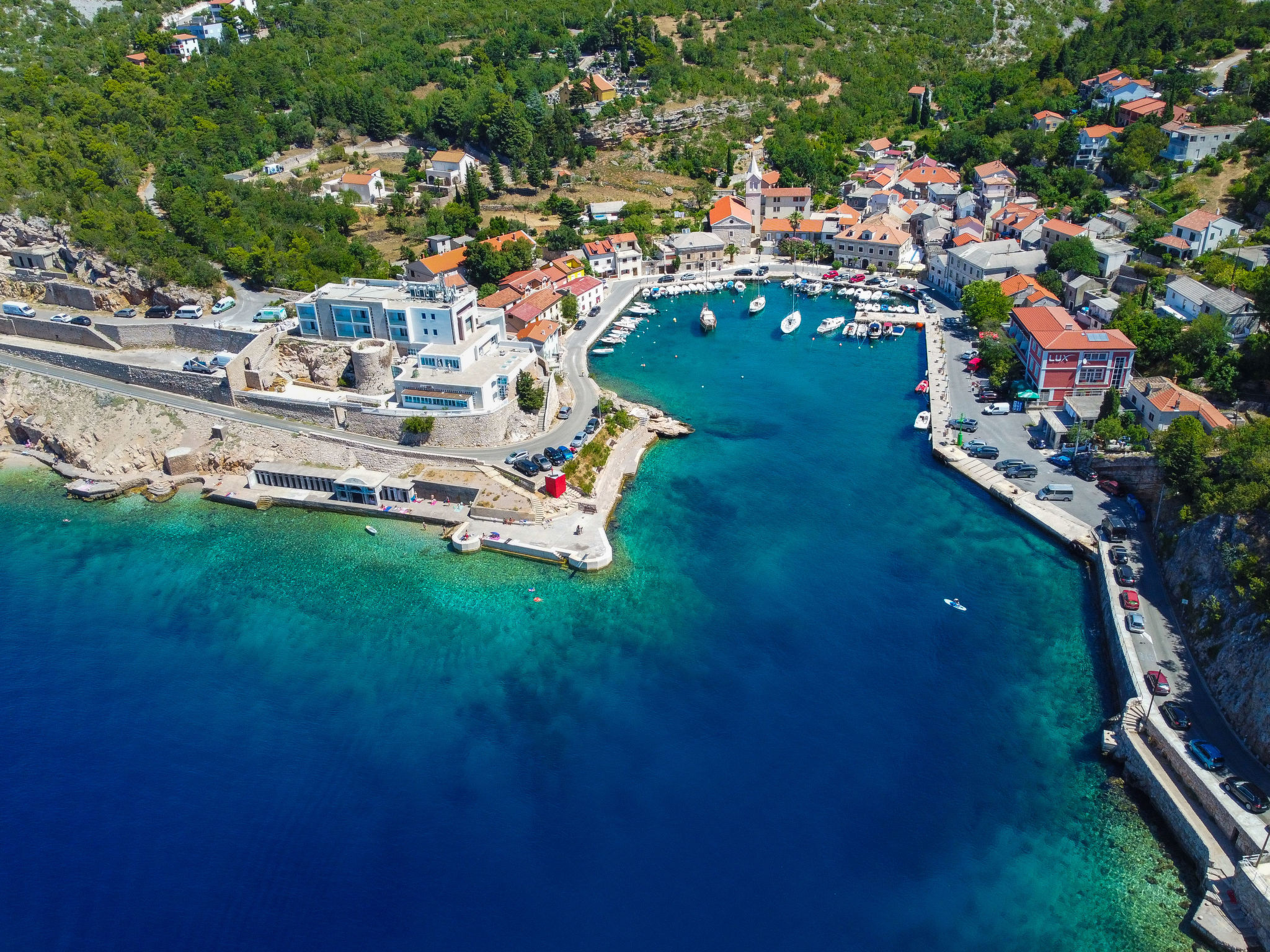 Meerblick Ferienvilla Haus Lucija mit Pool - Omgeving
