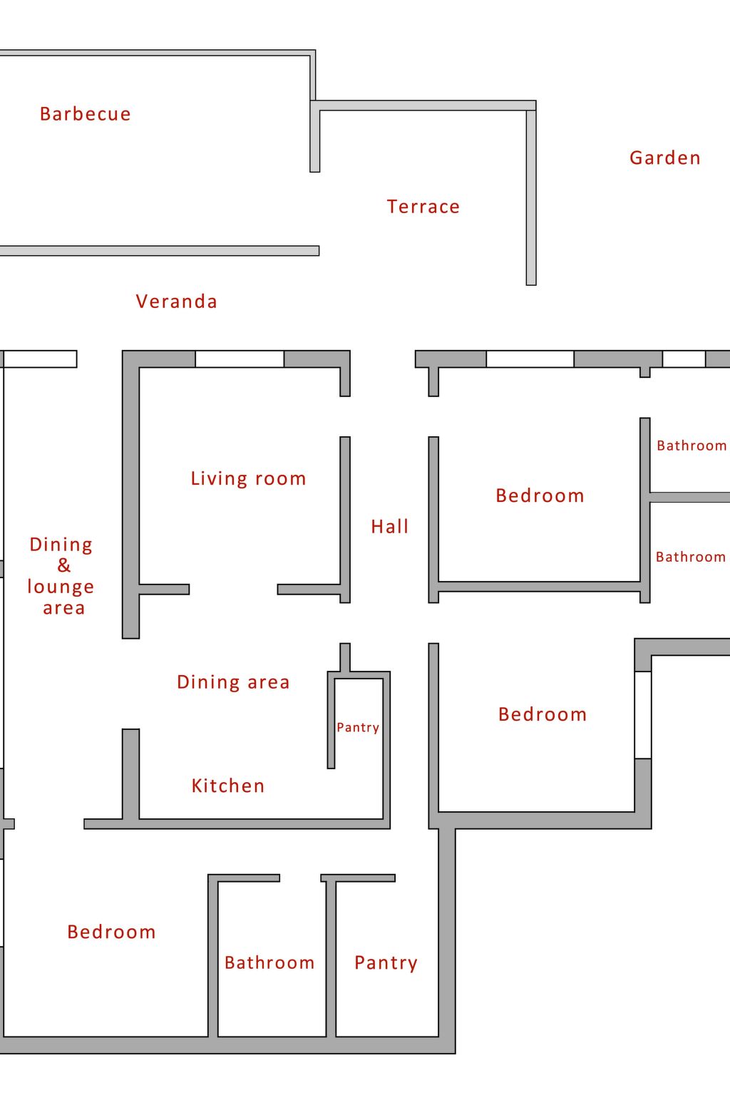 Erdgeschosswohnung mit Terrasse für sechs Personen