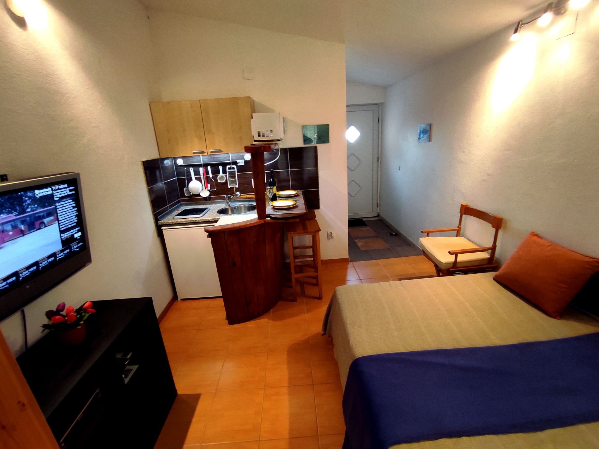 Studio für zwei Personen mit Balkon-Drinnen