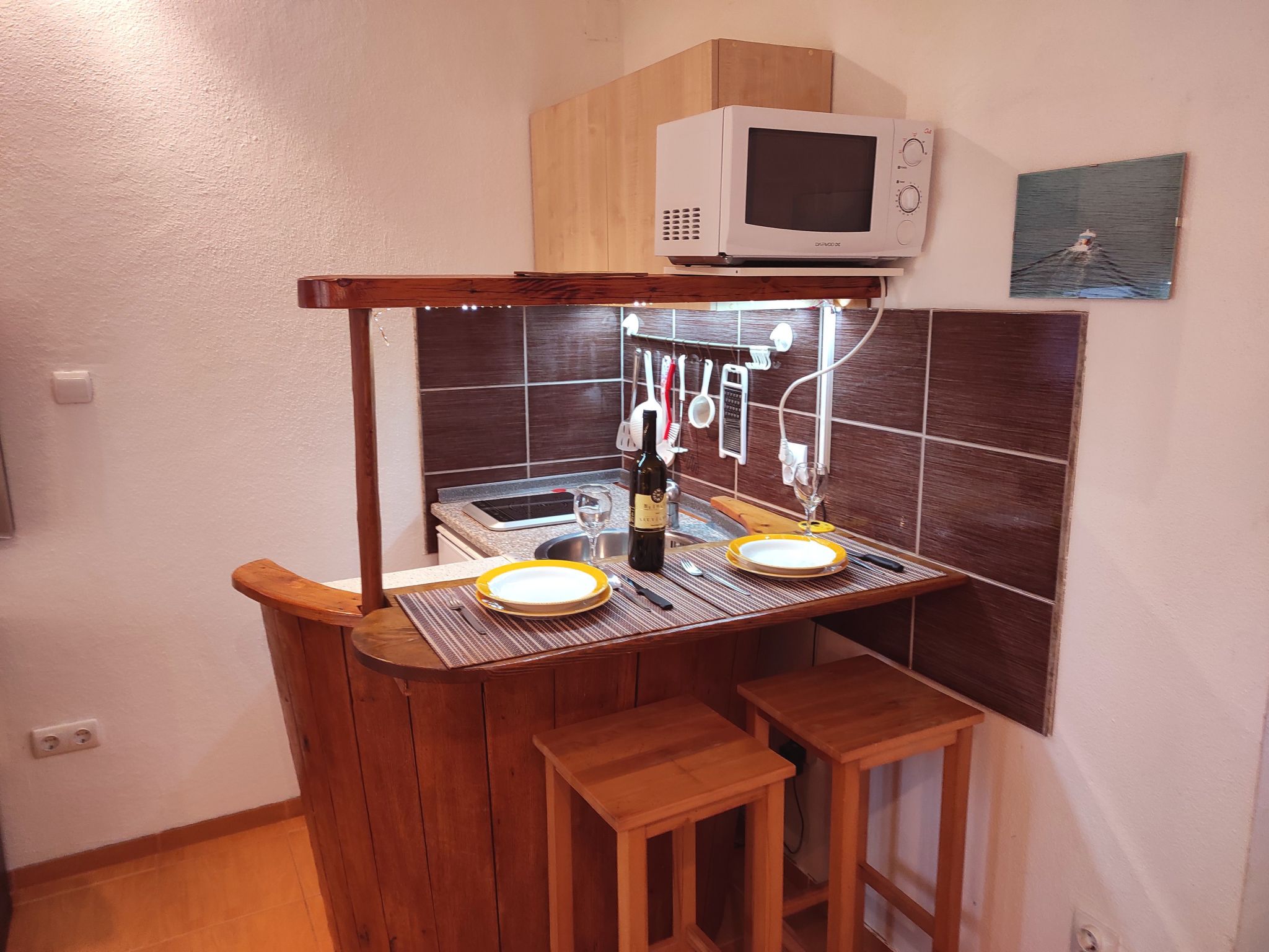 Studio für zwei Personen mit Balkon-Drinnen