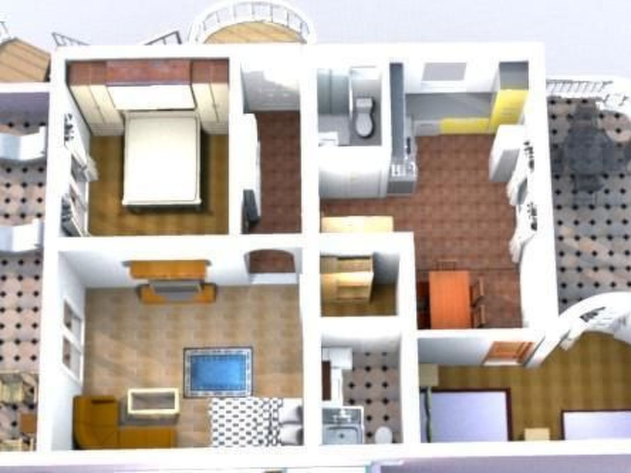 Mit zwei Terrassen für sechs Personen-Dedans