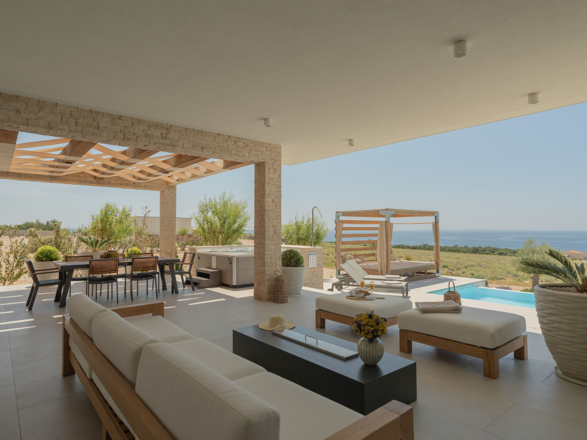 5* Luxury Seaview Villa Plant 3 with pool - Dehors
