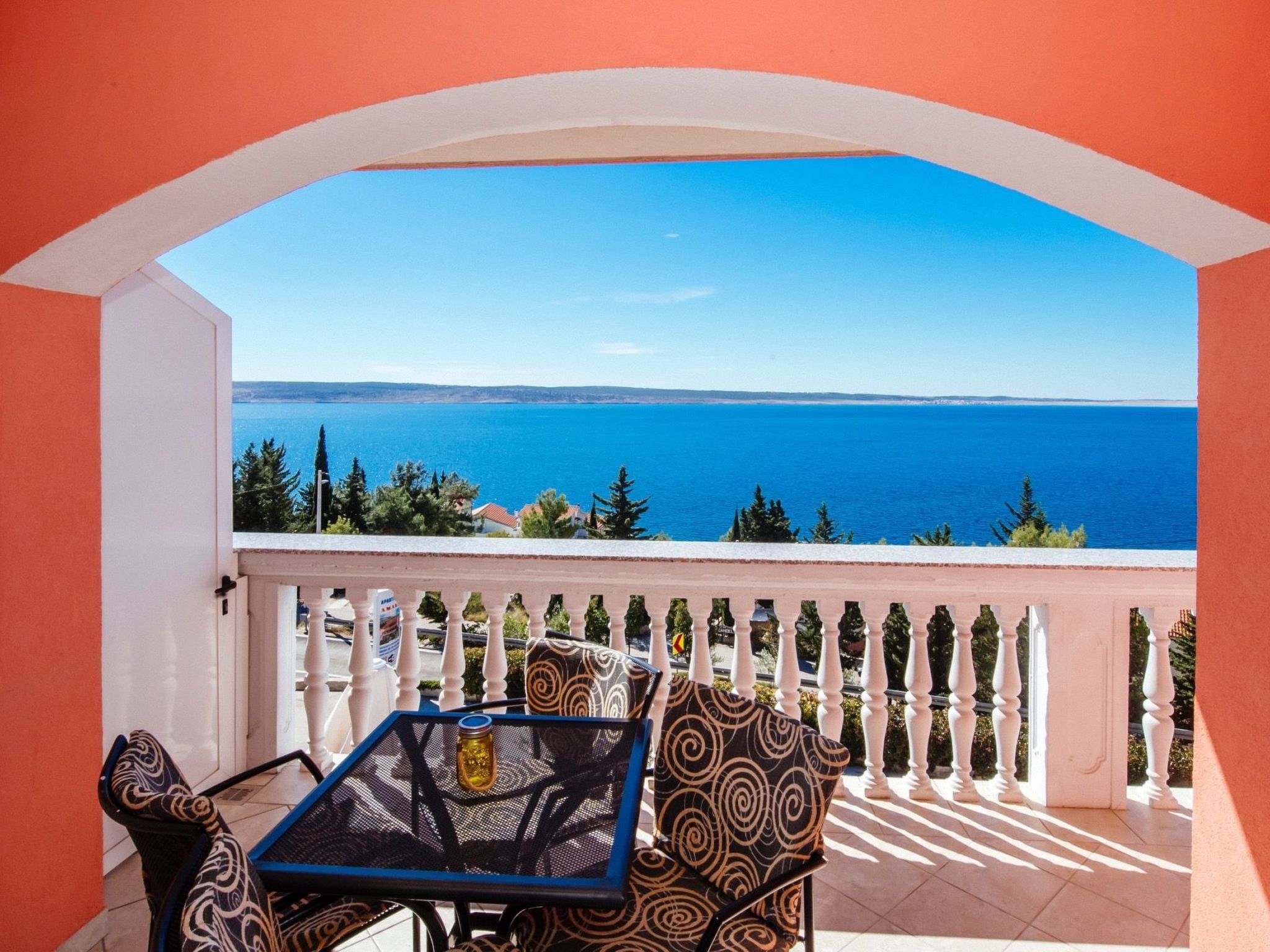 Gemütliche Wohnung mit Meerblick vom Balkon aus