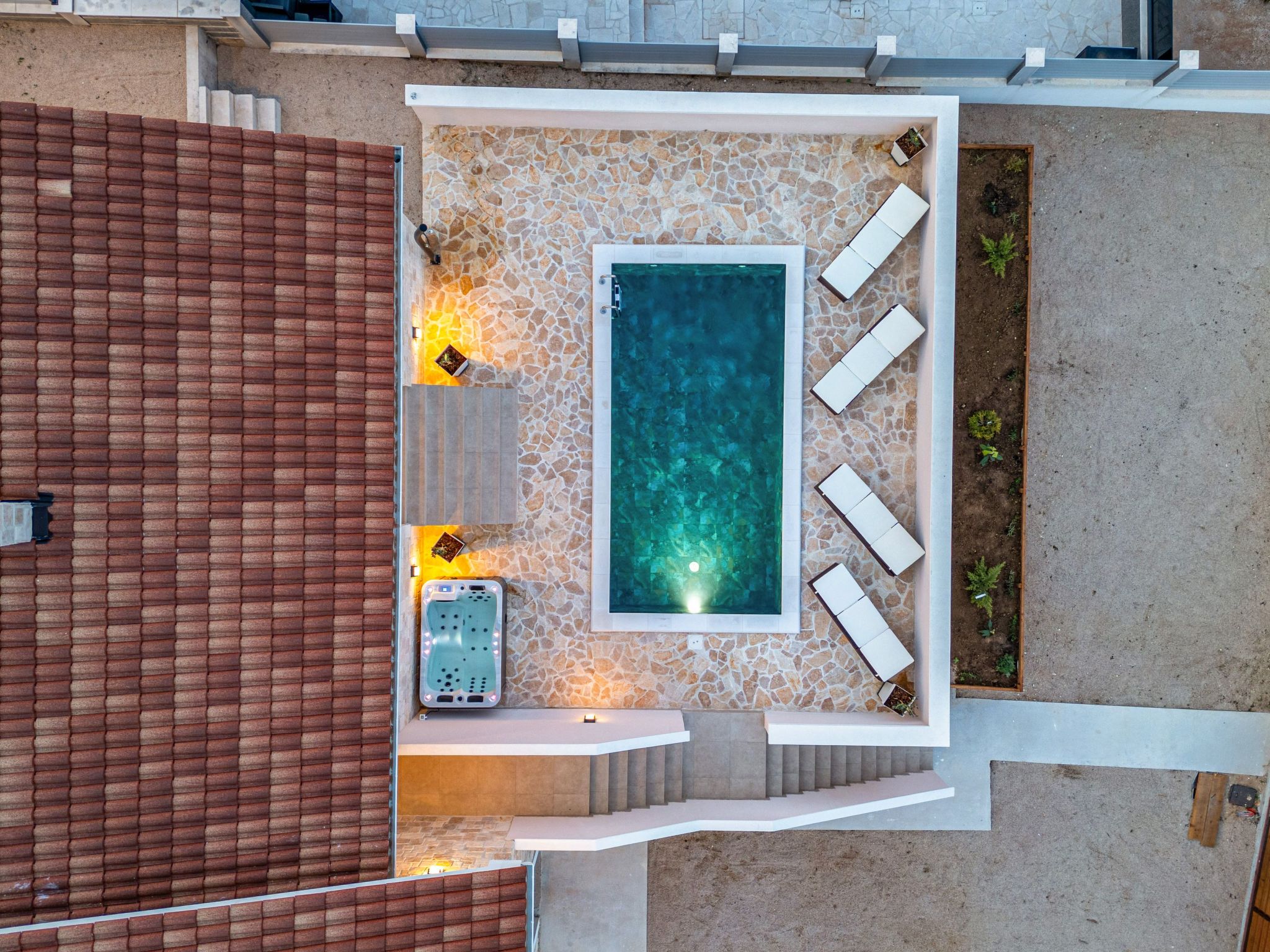 In Pridraga mit Privatem Pool - Dedans