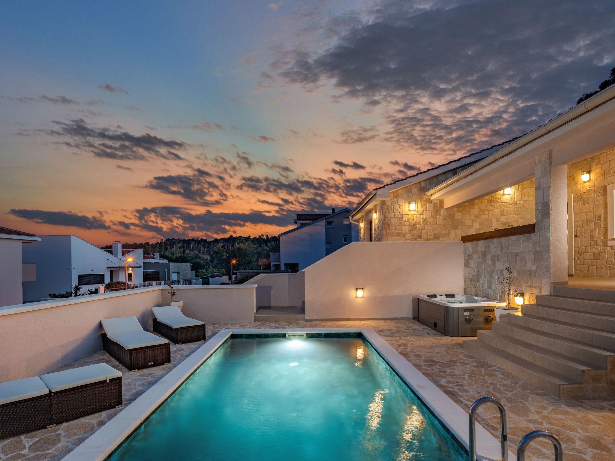 In Pridraga mit Privatem Pool - Dedans