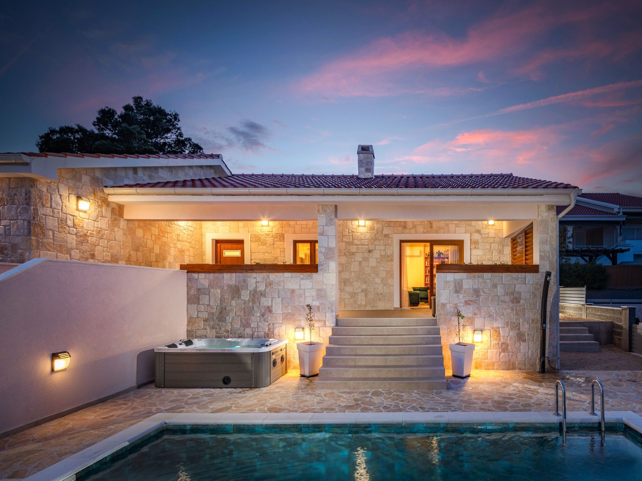 In Pridraga mit Privatem Pool - Dedans