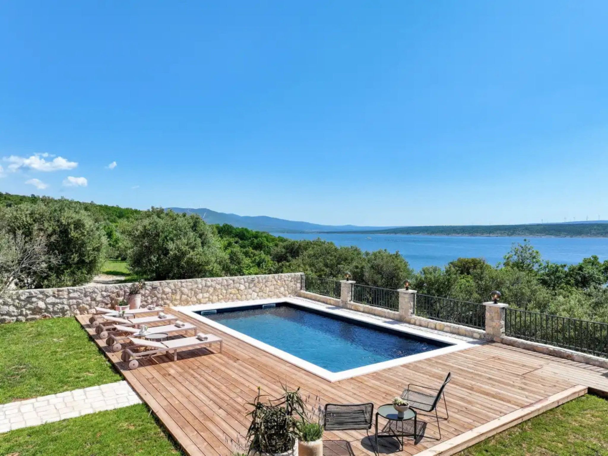 Seaview Villa Grota with a heated pool