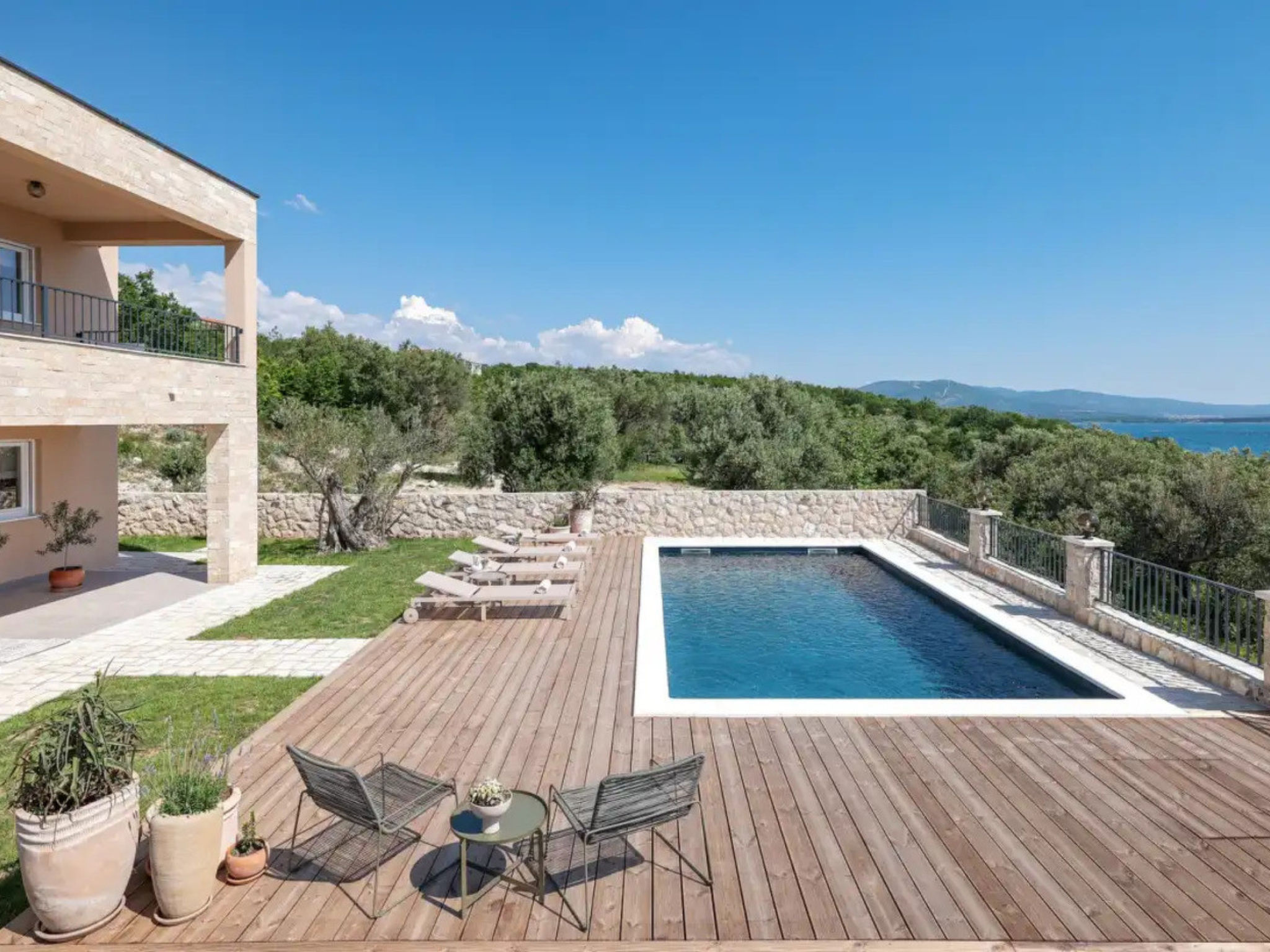 Seaview Villa Grota with a heated pool