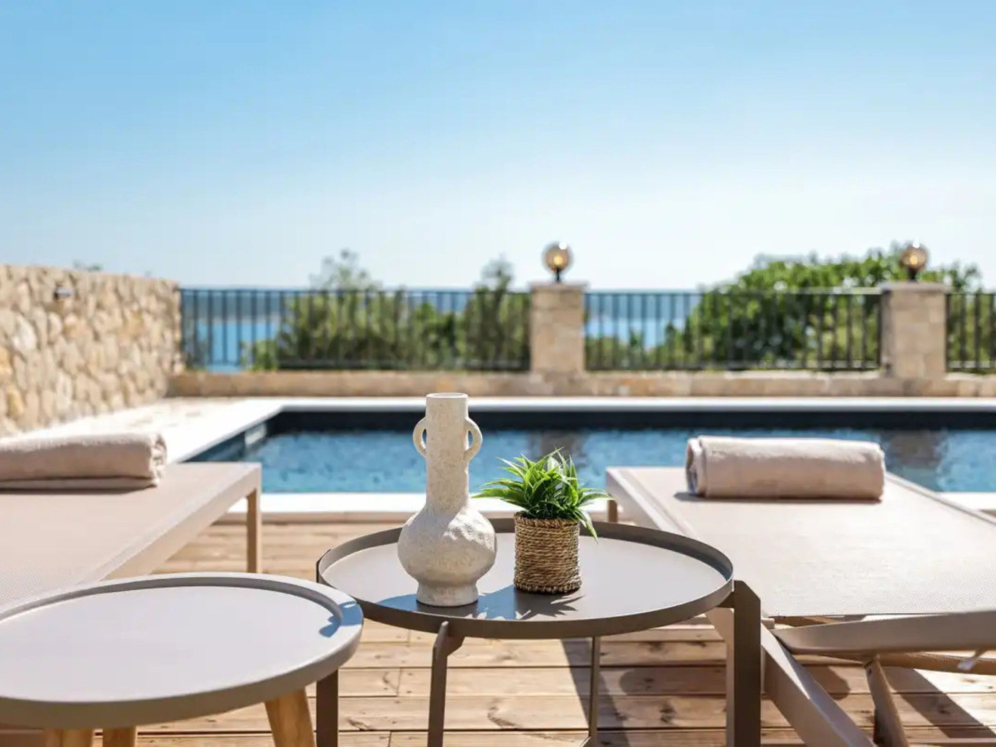 Seaview Villa Grota with a heated pool