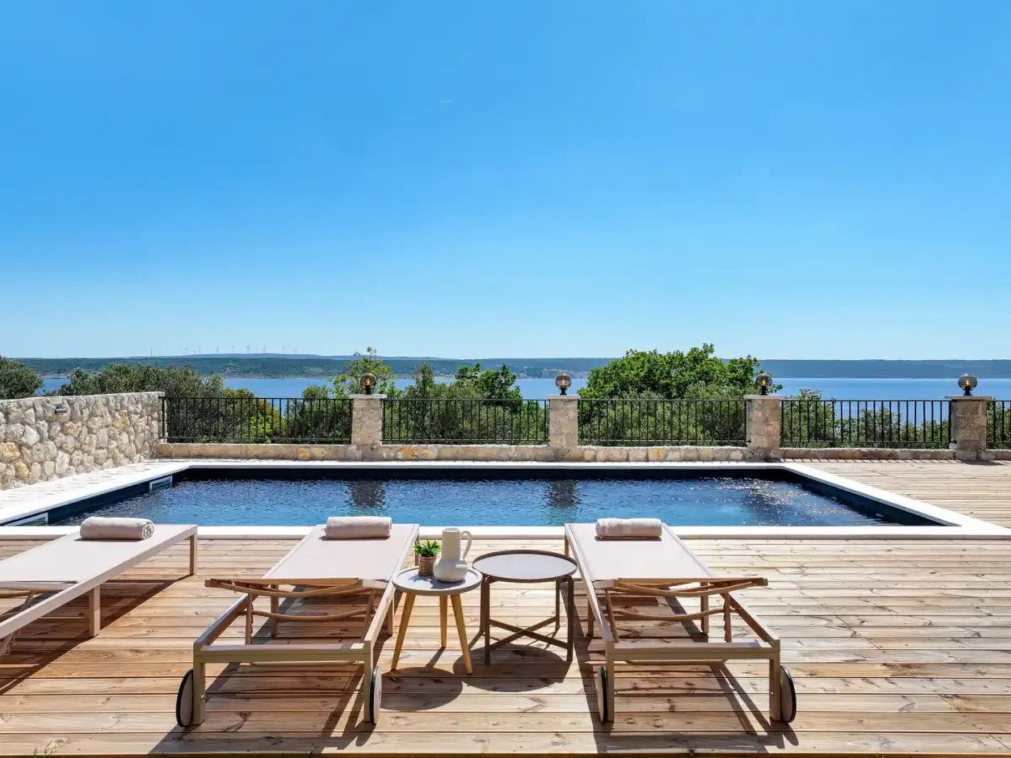 Seaview Villa Grota with a heated pool