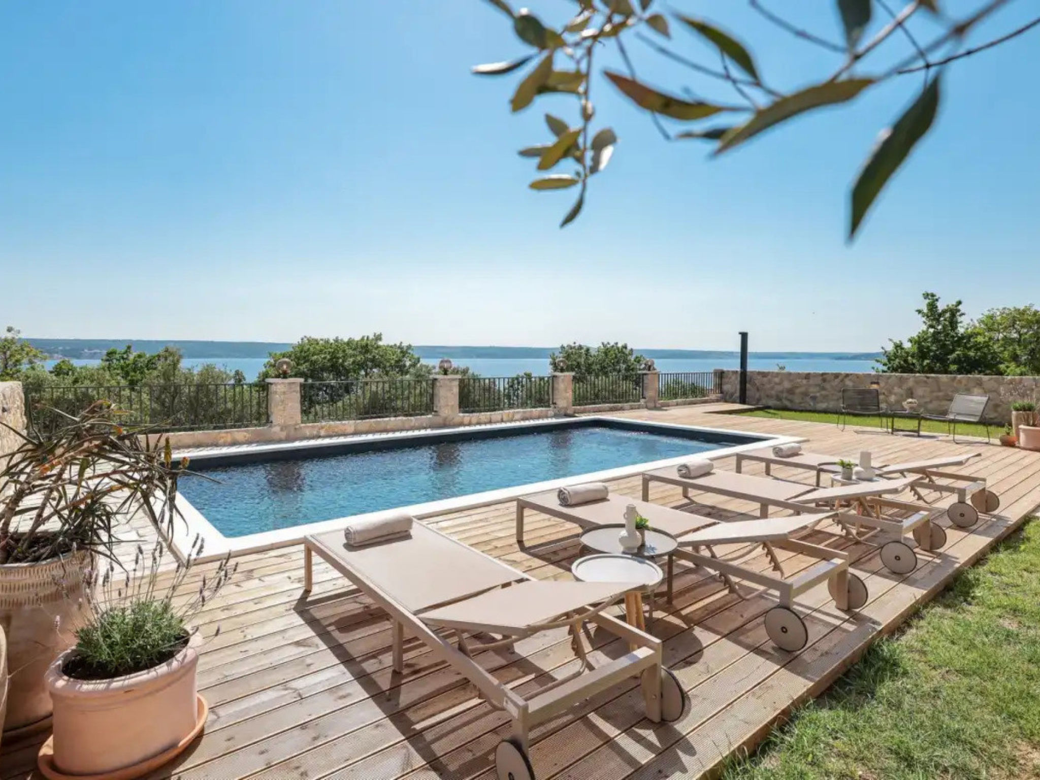 Seaview Villa Grota with a heated pool
