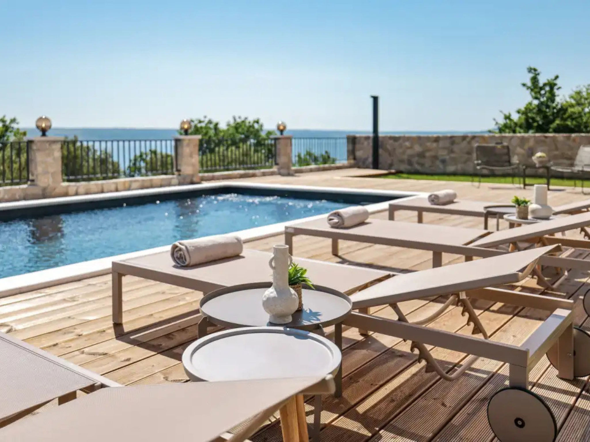 Seaview Villa Grota with a heated pool