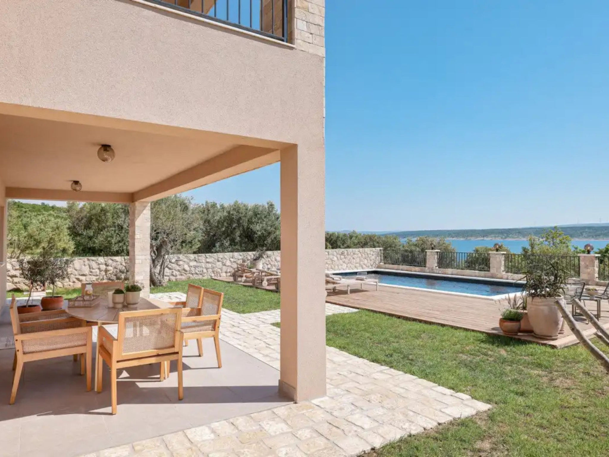 Seaview Villa Grota with a heated pool