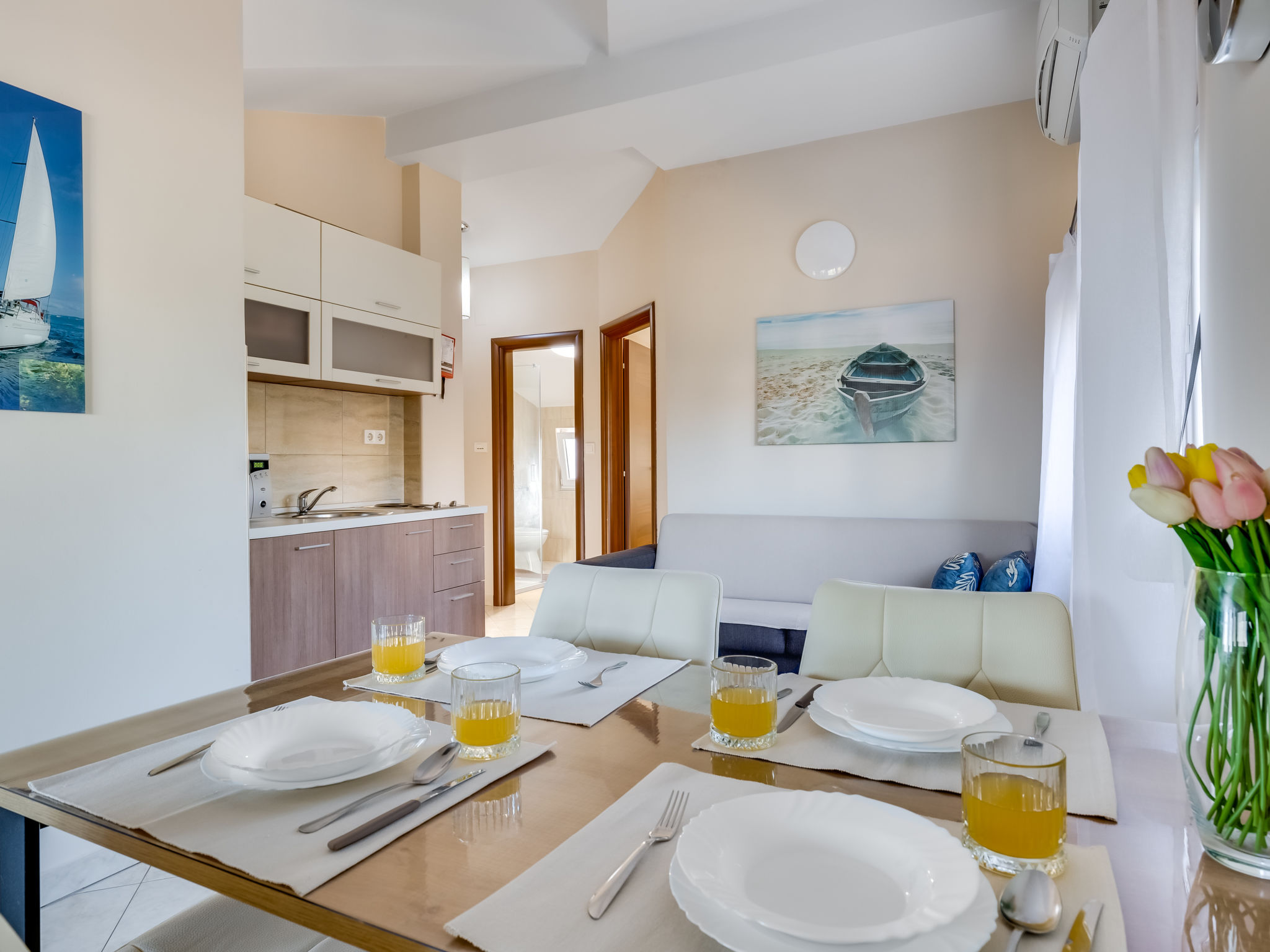 Appartement Relax in Maslenica: 150m van zee met zwembad - foto 7