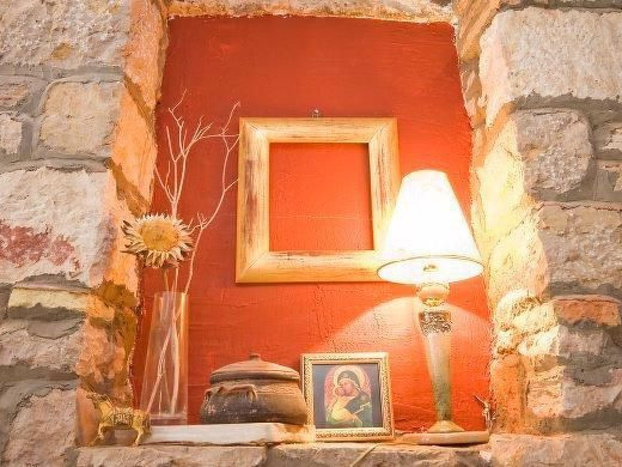 Steinhaus in Strandnähe mit Whirlpool-Binnen